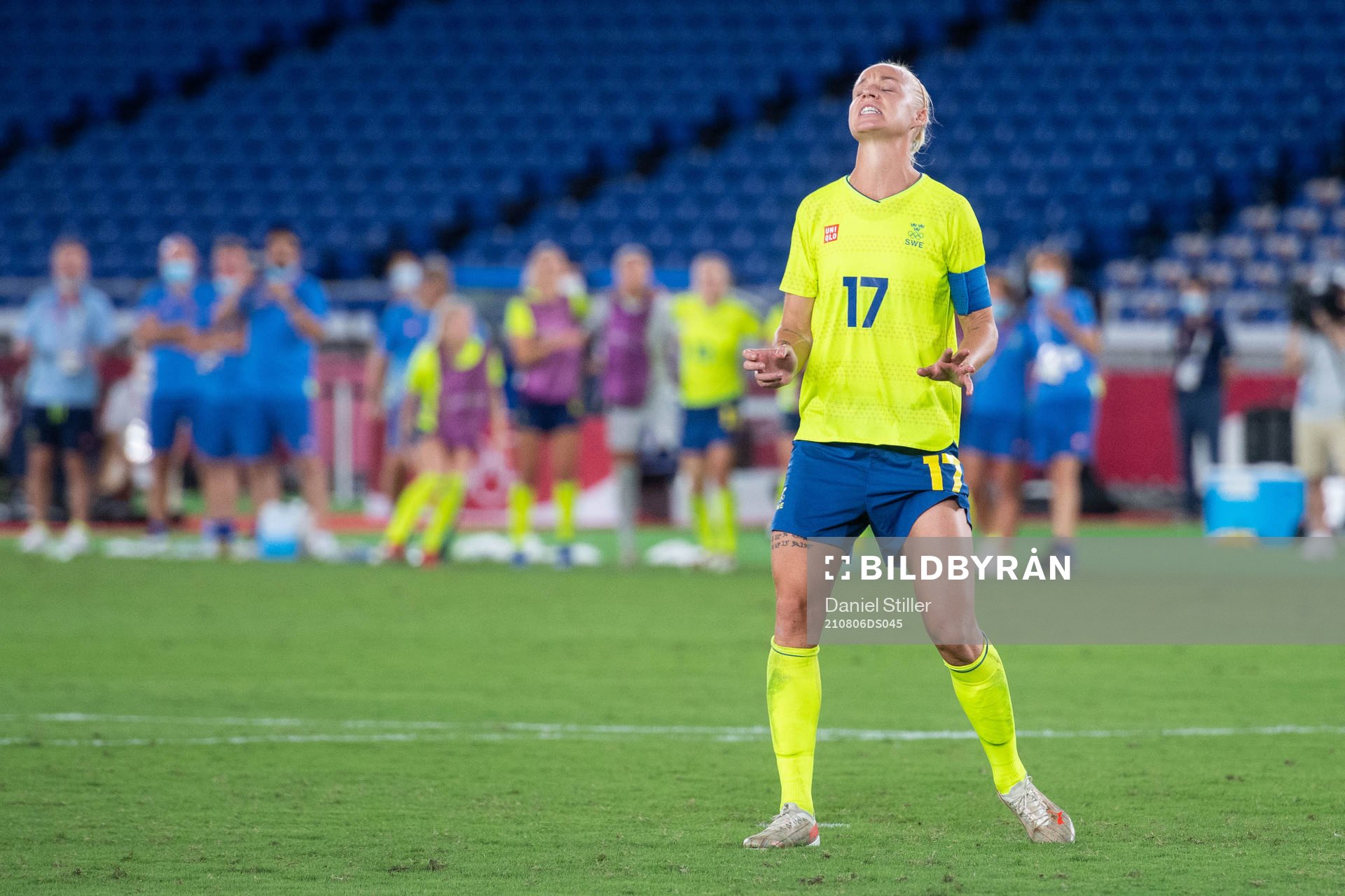 Caroline Seger of Sweden looks dejected in the women’s