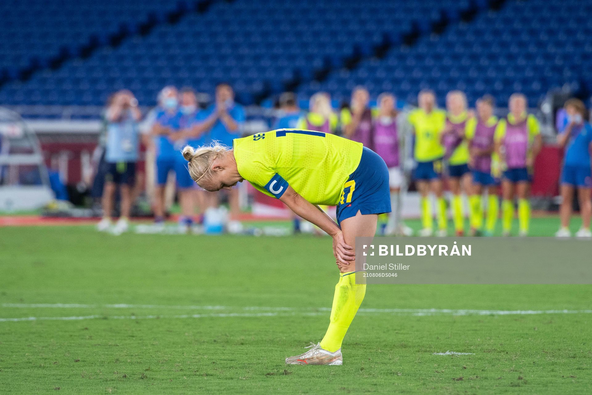 Caroline Seger of Sweden looks dejected in the women’s