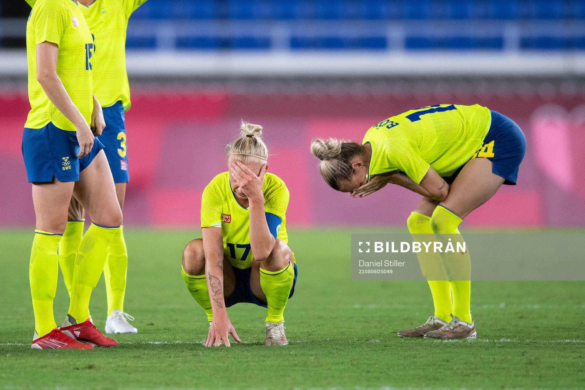 Caroline Seger of Sweden looks dejected