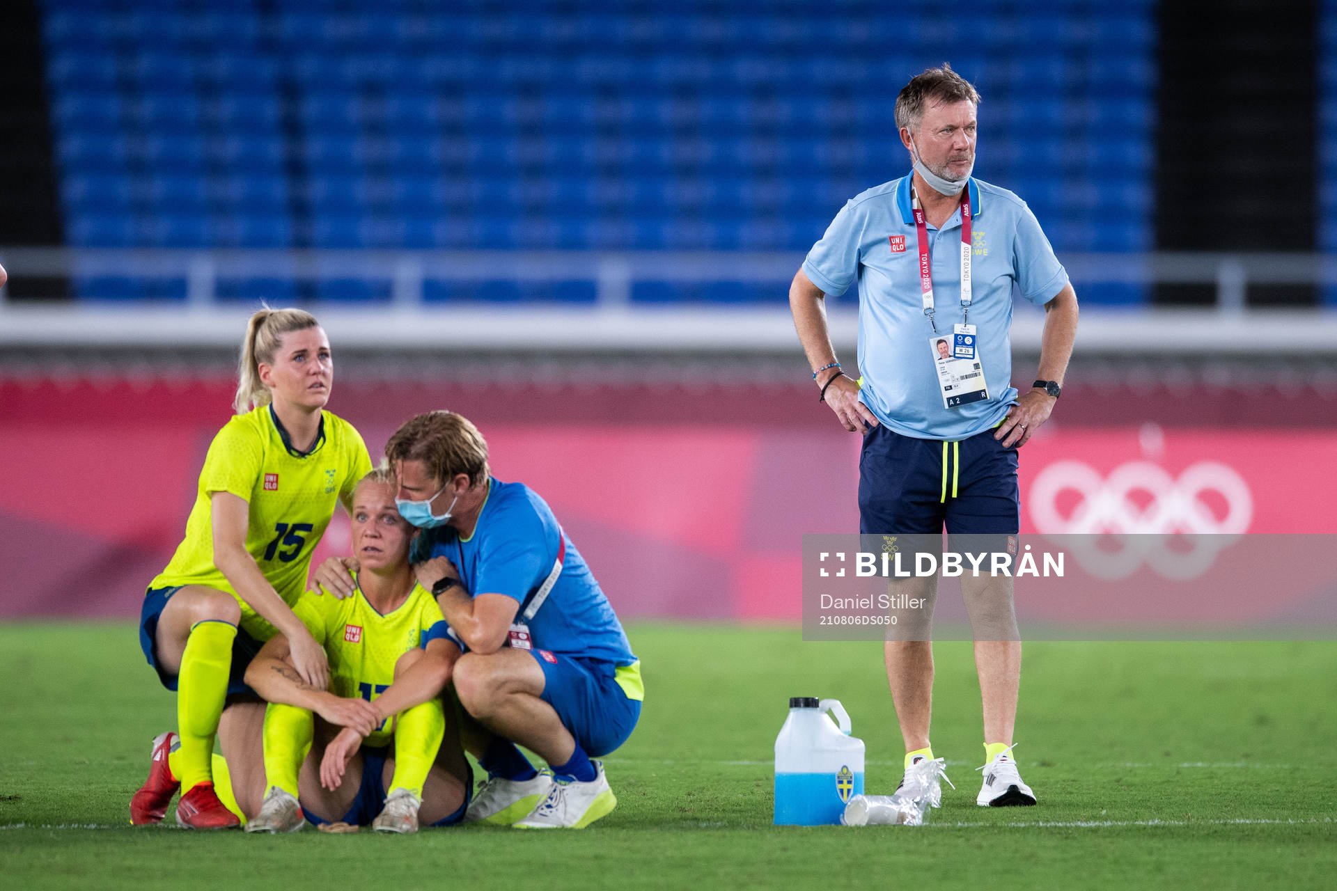 Caroline Seger of Sweden and Peter Gerhardsson, head coach