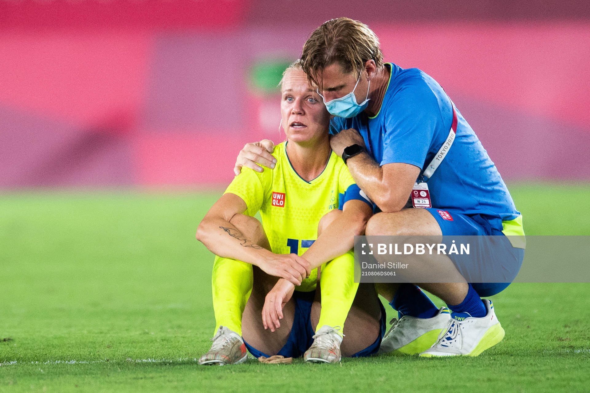 Caroline Seger of Sweden looks dejected