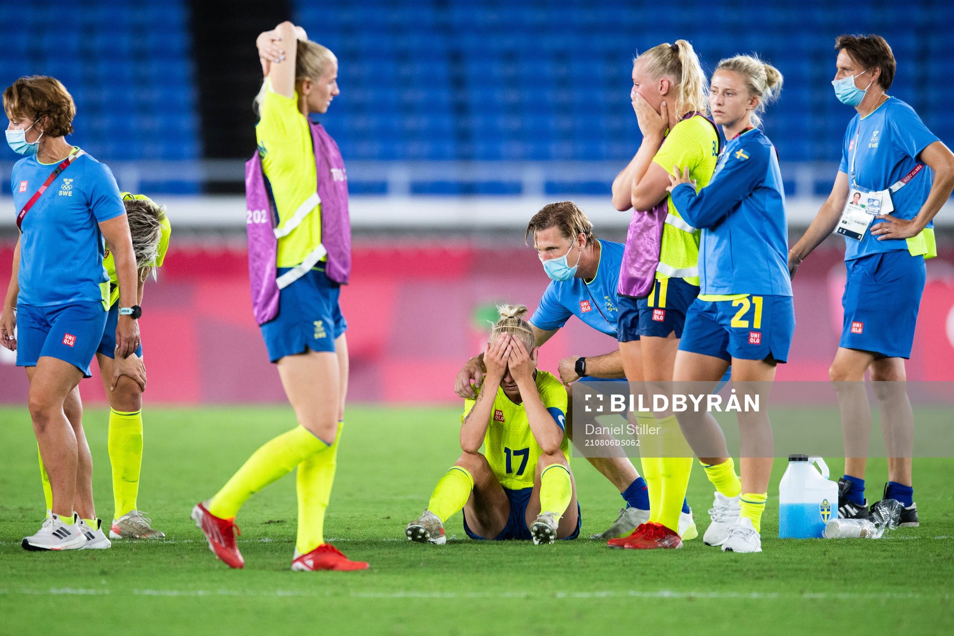 Caroline Seger of Sweden looks dejected