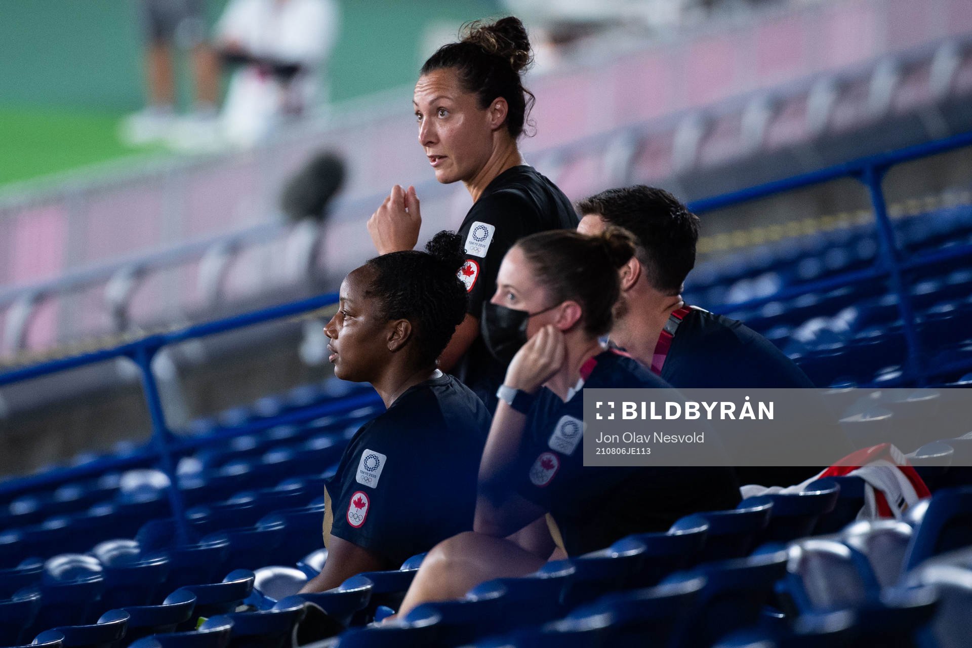 Canadiens in the stands in the women’s football final