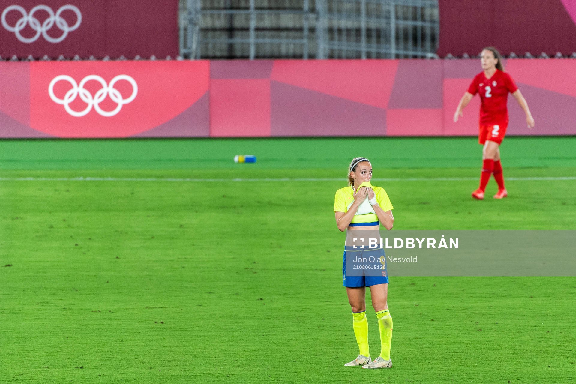 Kosovare Asllani of Sweden looks dejected in the women’s
