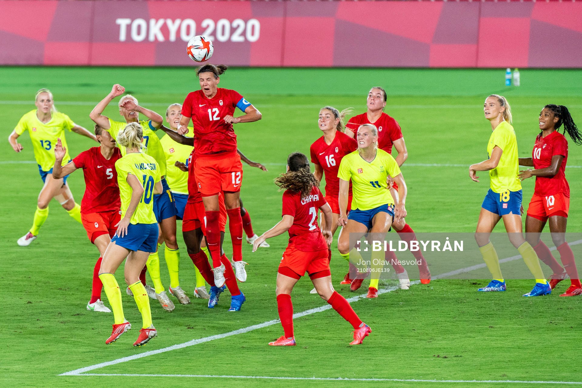 Christine Sinclair of Canada in the women’s football final