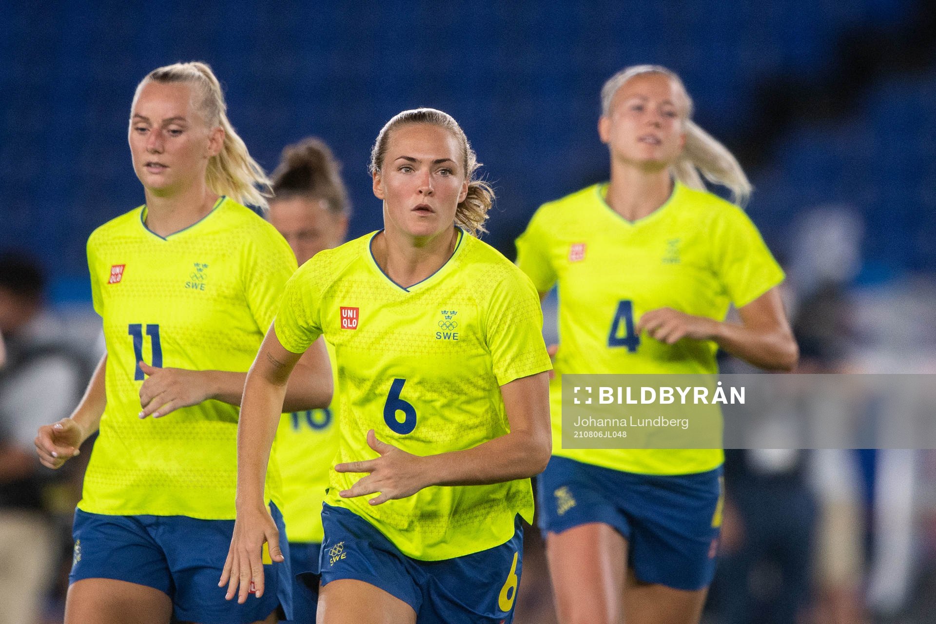 Magdalena Eriksson, Stina Blackstenius and Hanna Glas of