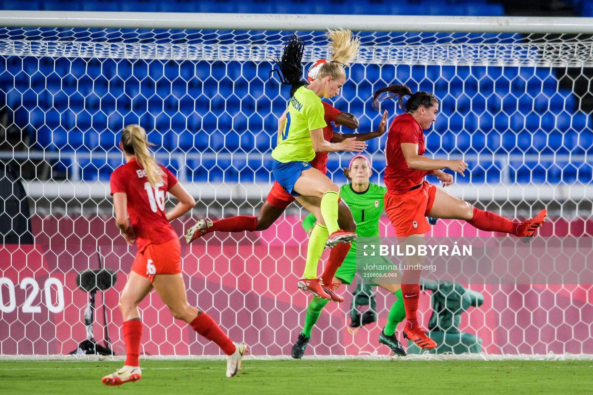 Sofia Jakobsson of Sweden in the women’s football final