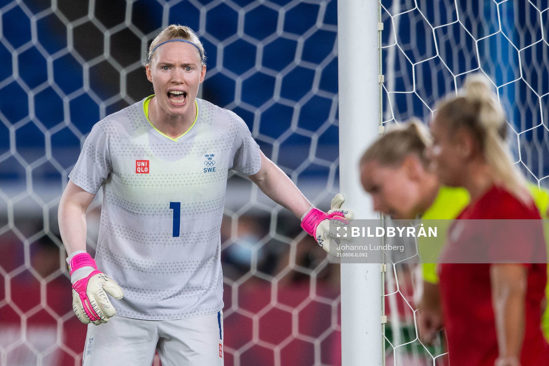 Goalkeeper Hedvig Lindahl of Sweden in the women’s