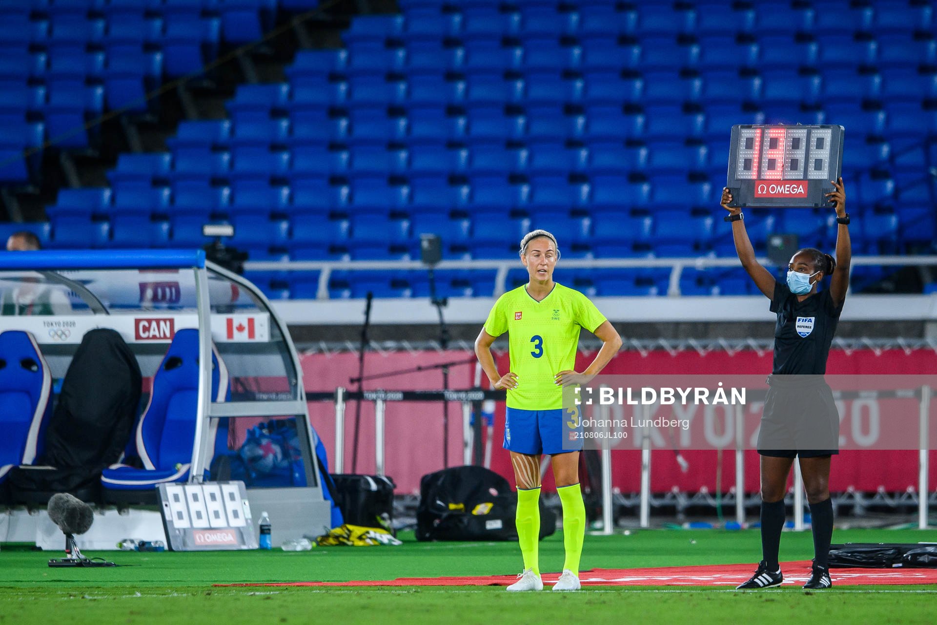 Emma Kullberg of Sweden in the women’s football final