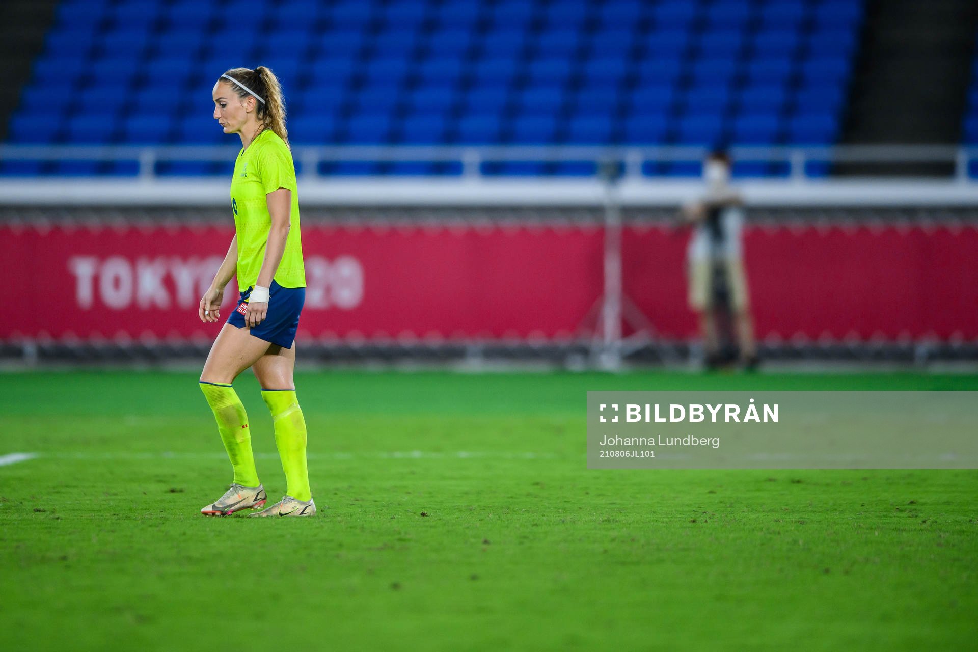 Kosovare Asllani of Sweden looks dejected in the women’s