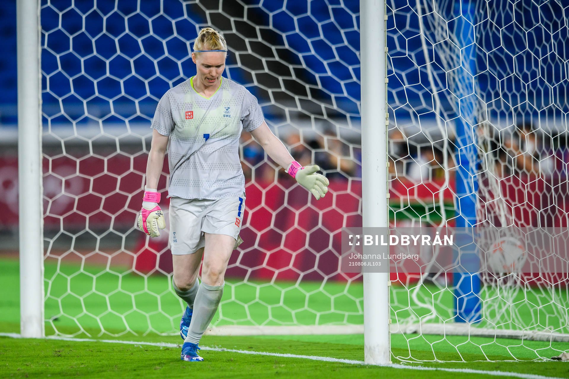 Hedvig Lindahl of Sweden looks dejected