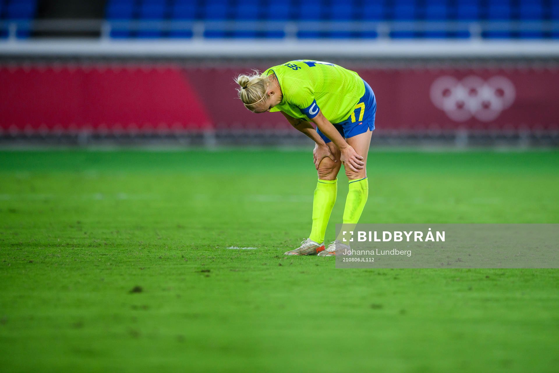Caroline Seger of Sweden looks dejected