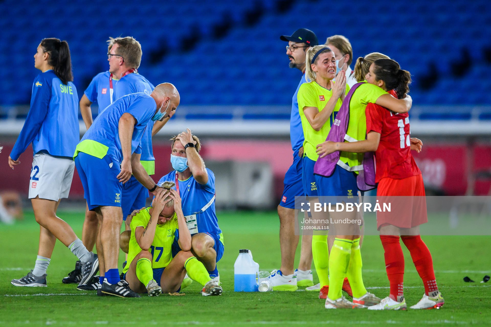 Caroline Seger of Sweden looks dejected