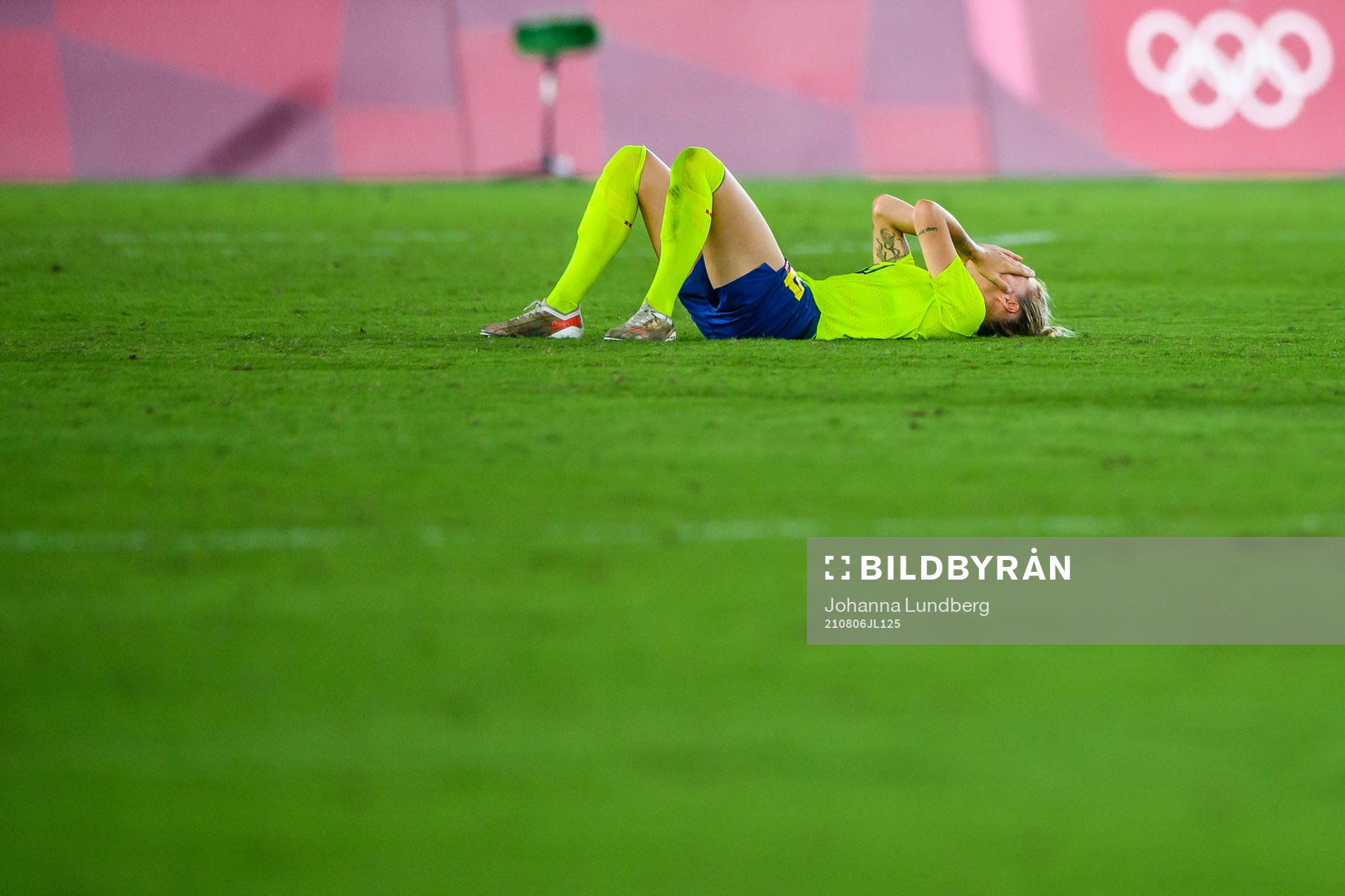 Nathalie Björn of Sweden looks dejected