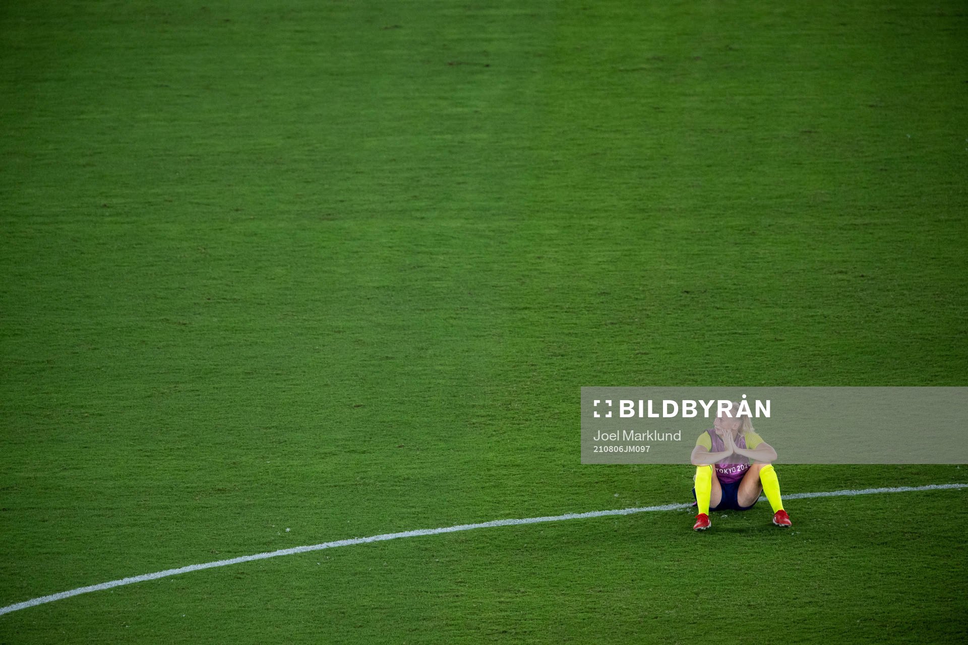 Stina Blackstenius of Sweden looks dejected