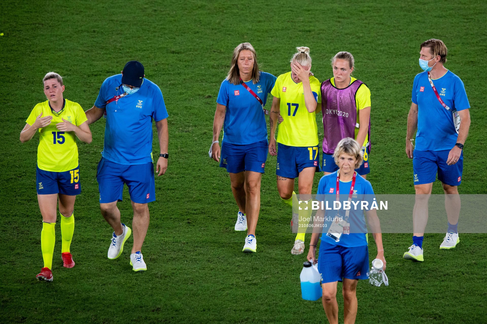 Caroline Seger of Sweden looks dejected