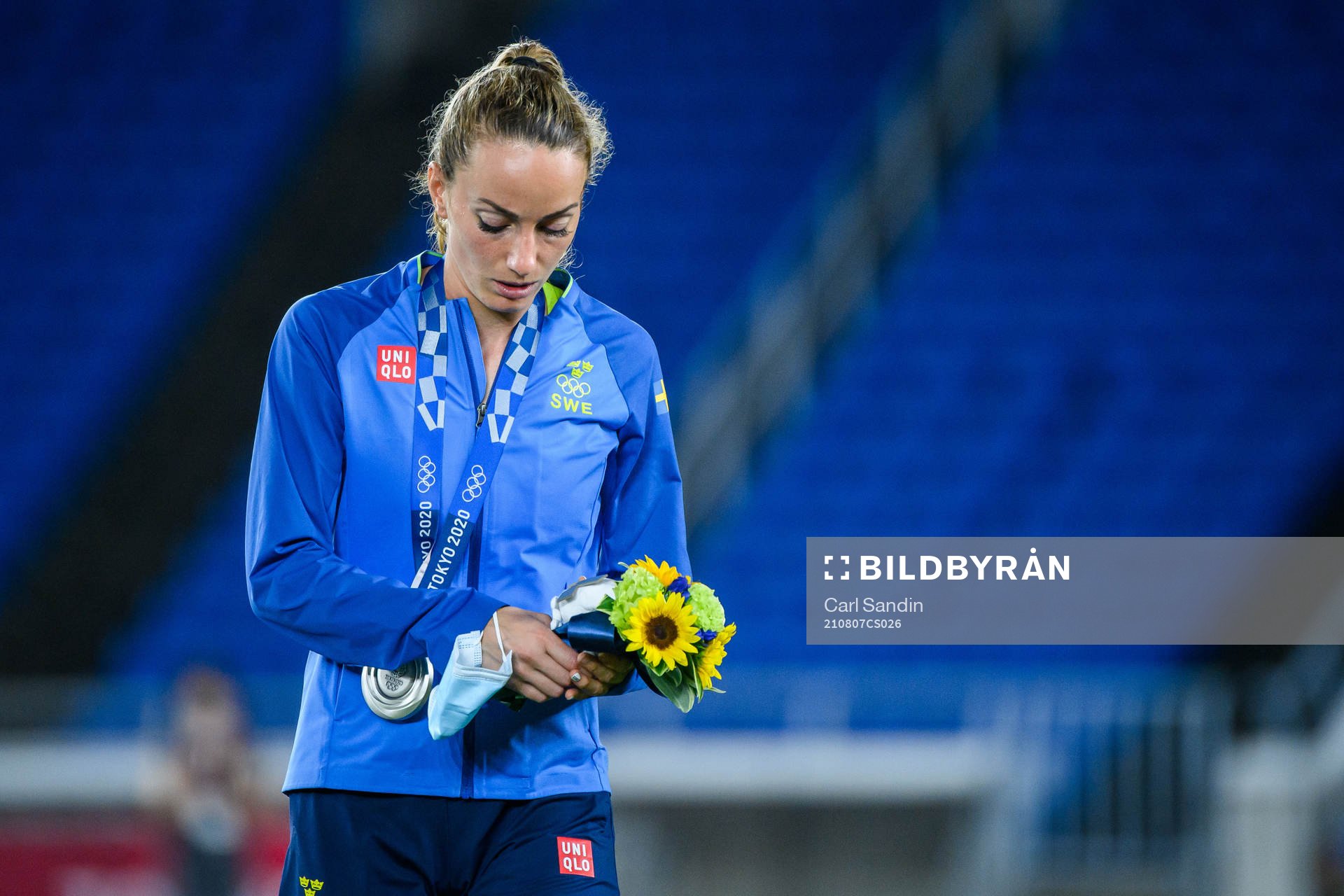 Kosovare Asllani of Sweden looks dejected
