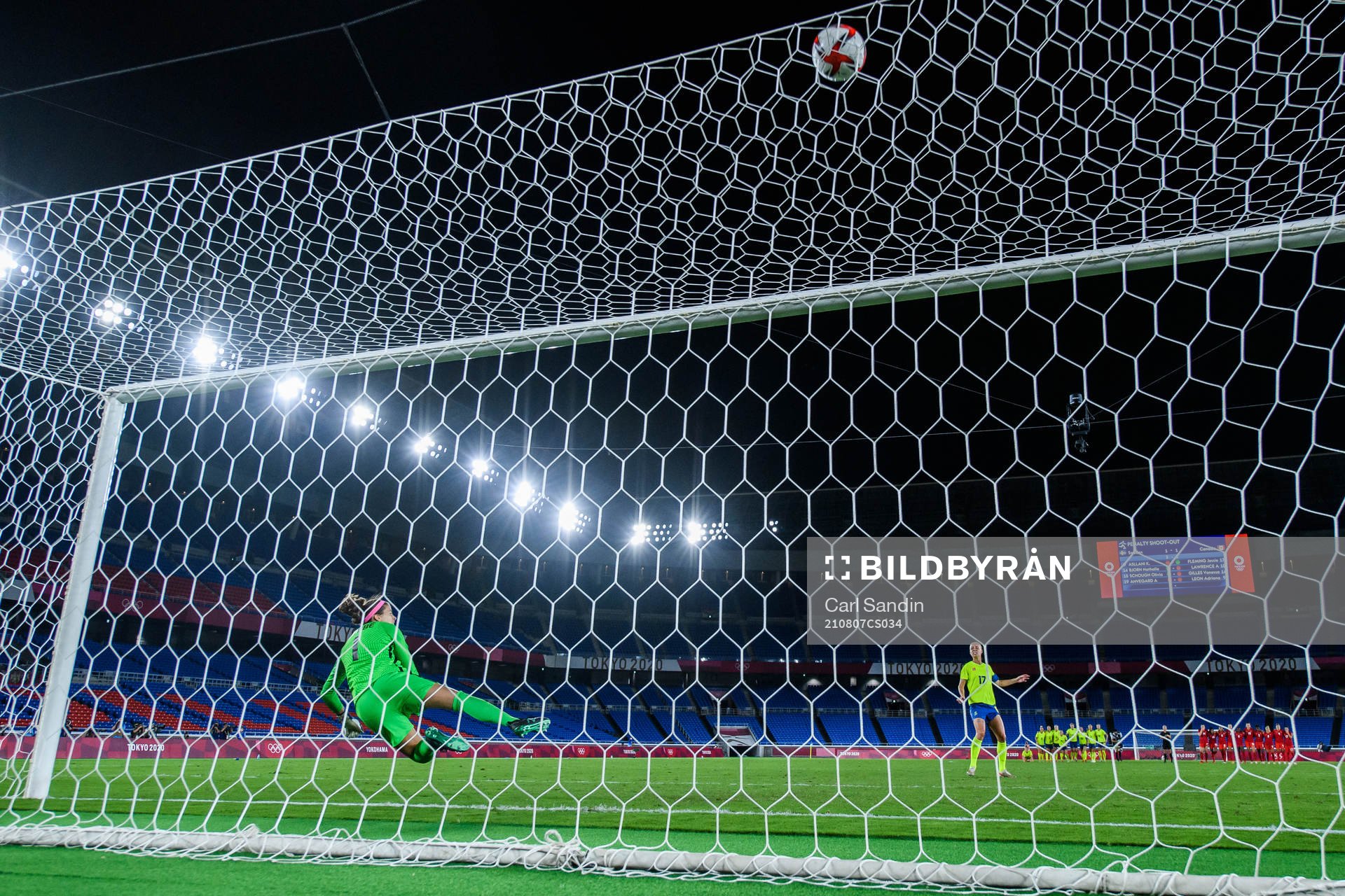 Caroline Seger of Sweden misses a penalty