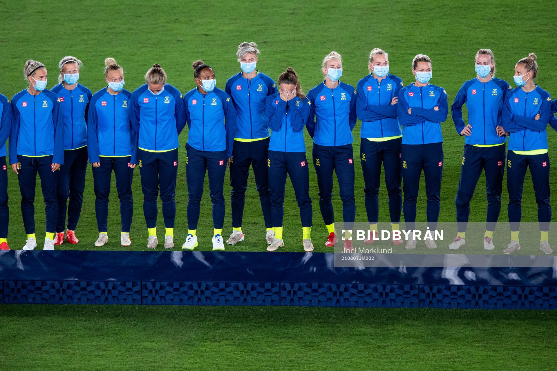 Kosovare Asllani of Sweden cries
