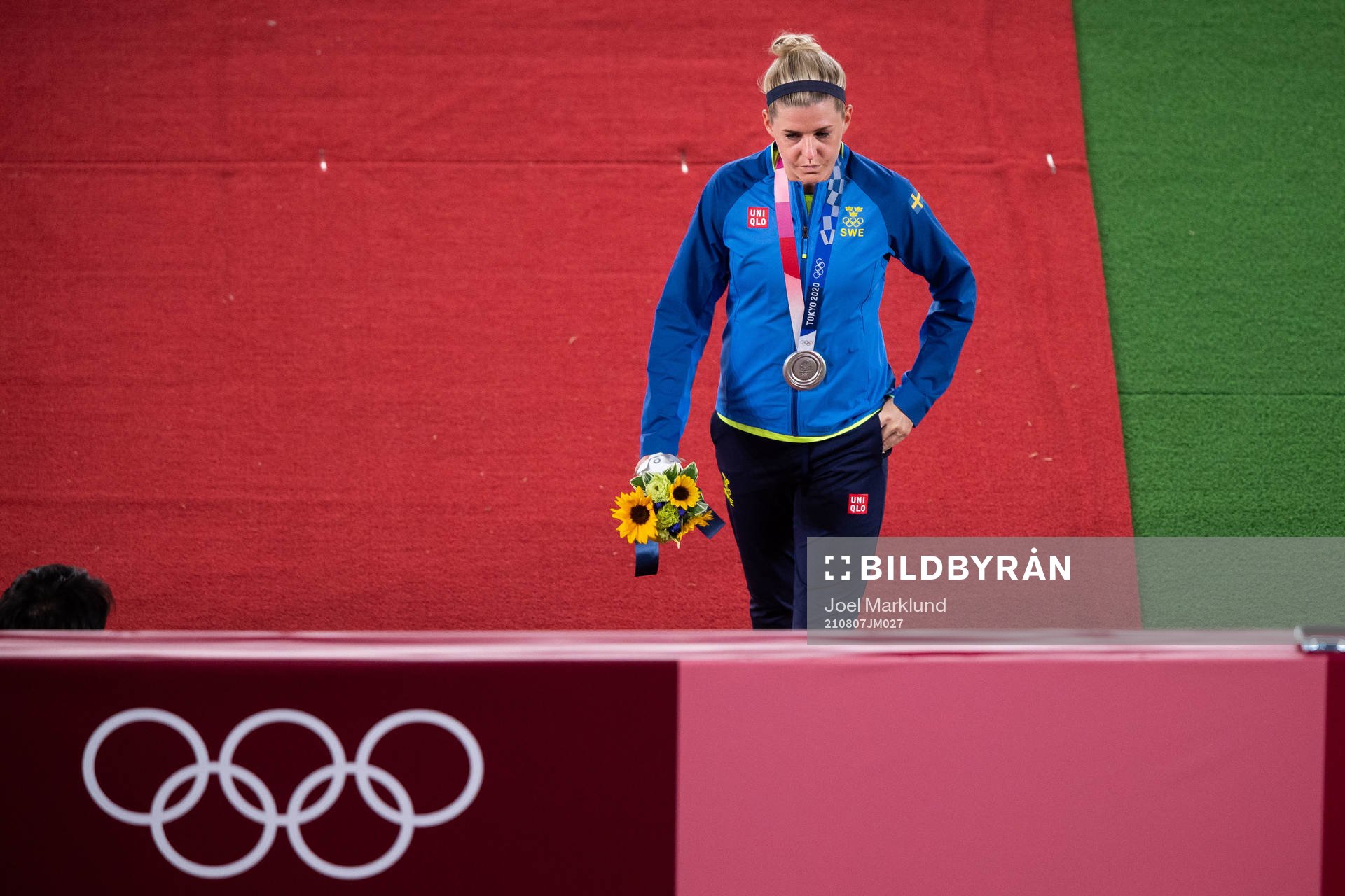 Olivia Schough of Sweden looks dejected