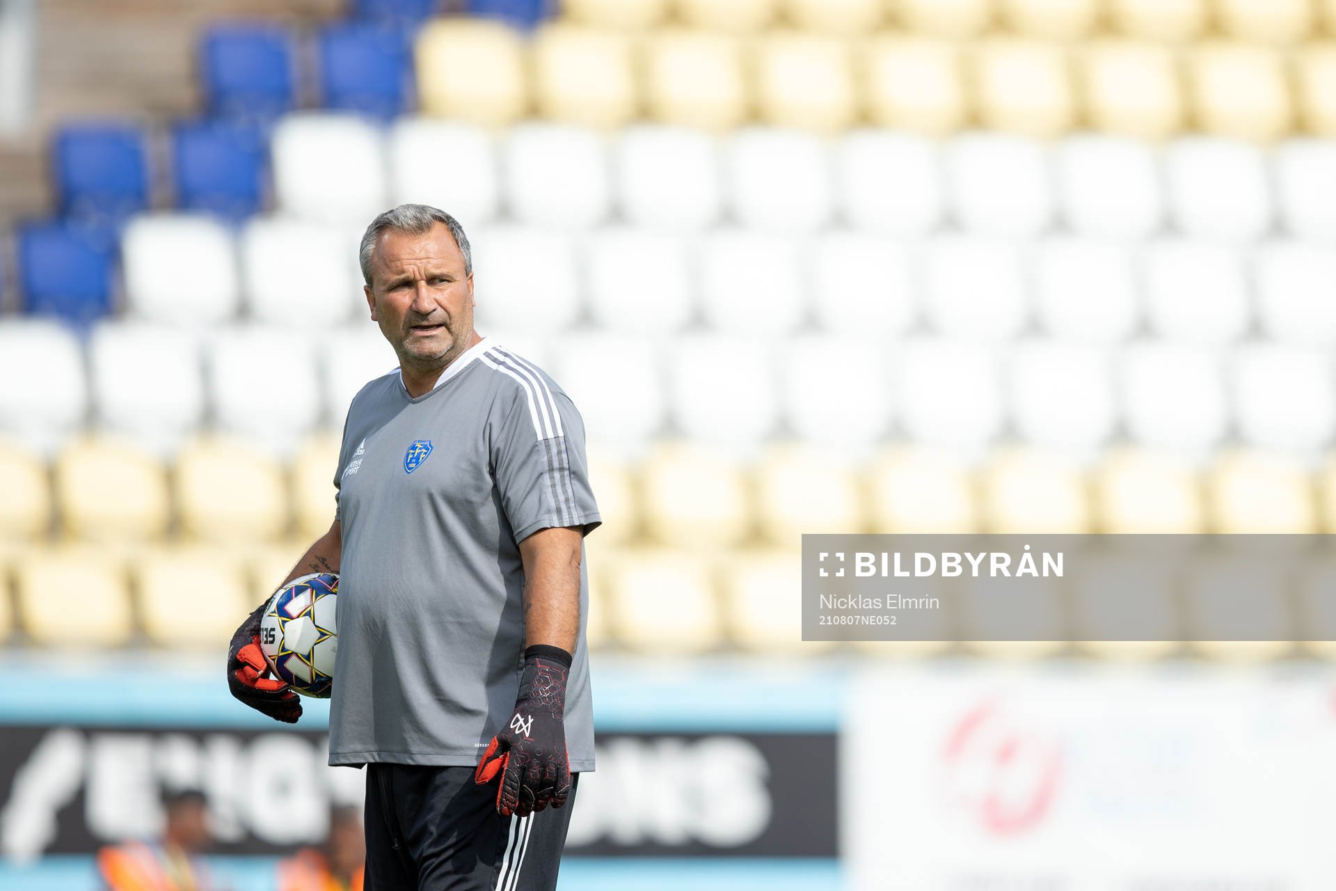 Falkenbergs målvaktstränare Björn Nordberg innan