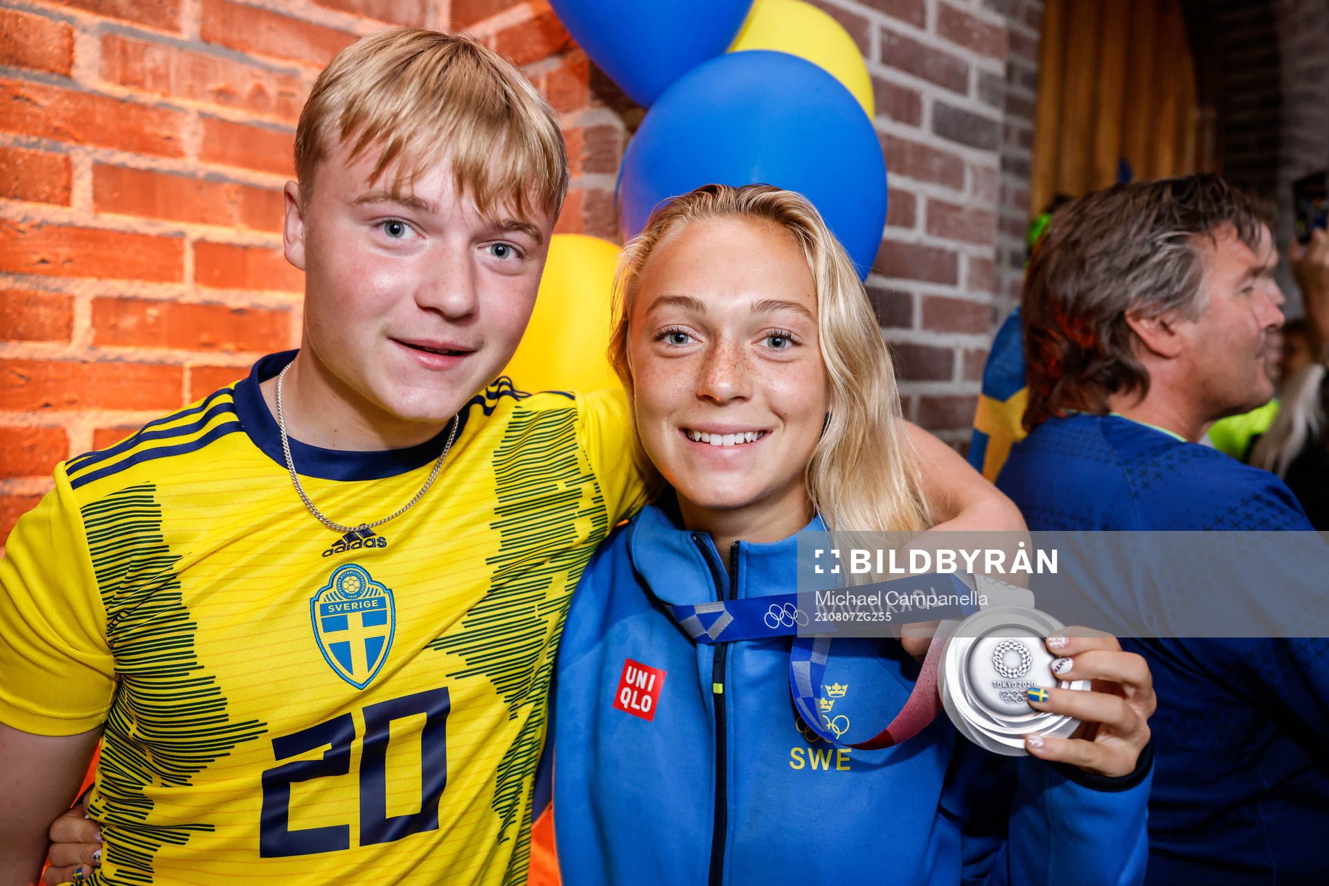 Hanna Bennison of Sweden at a press meet after their return from the Tokyo 2020 Olympic Games on August 7, 2021 in Tokyo.