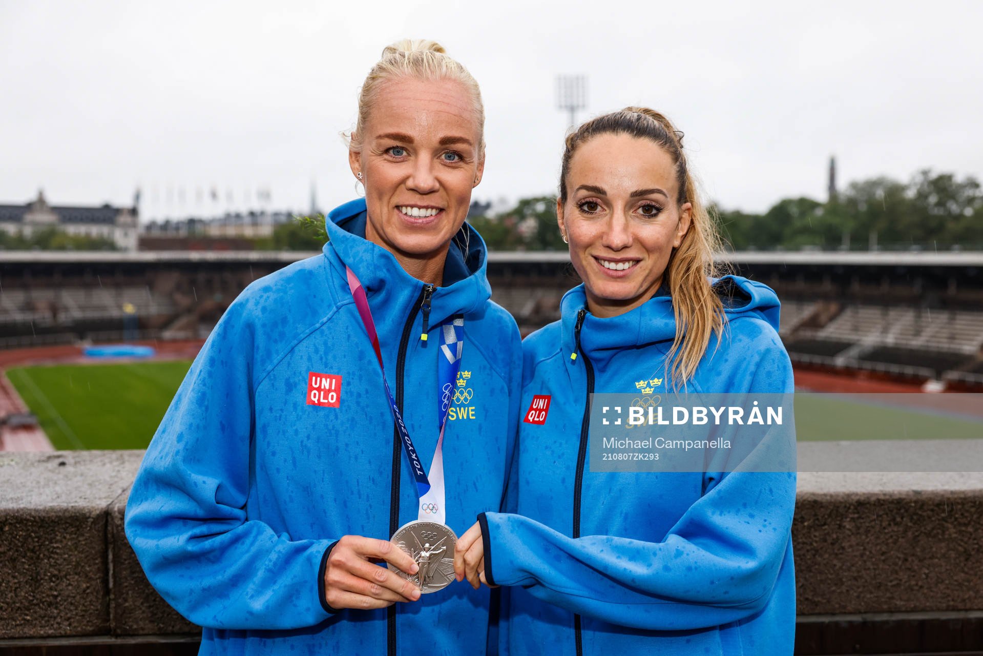 Caroline Seger and Kosovare Asllani of Sweden at a press