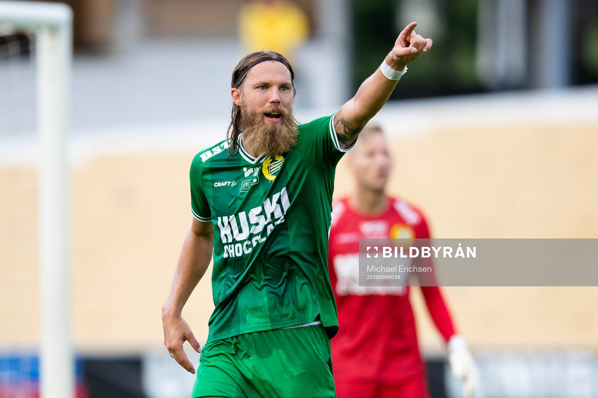Hammarbys Bjørn Paulsen under fotbollsmatchen i Allsvenskan mellan IFK Göteborg och Hammarby den 8 augusti 2021 i Göteborg. 