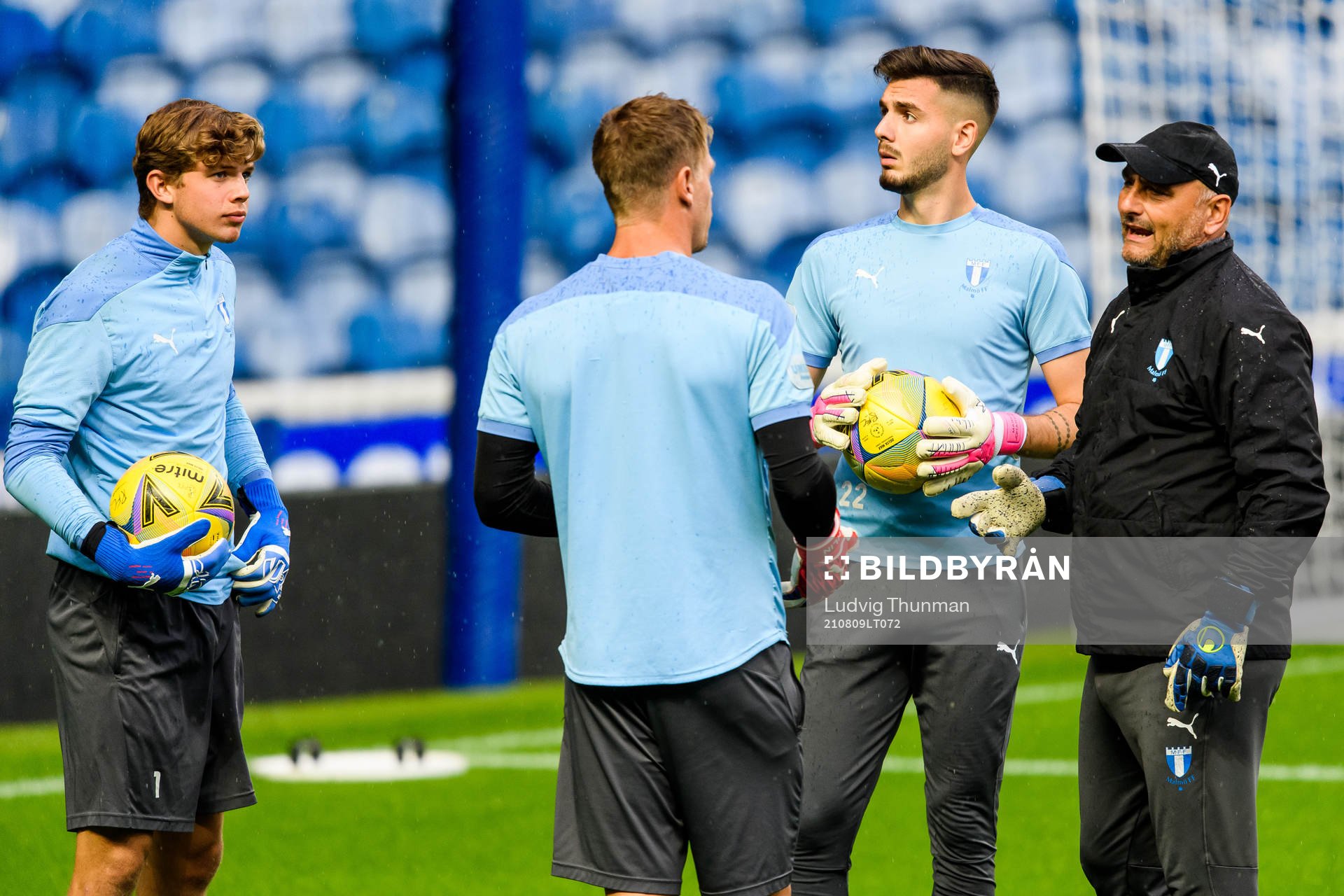 Goalkeeper Melker Ellborg, goalkeeper Marko Johansson and
