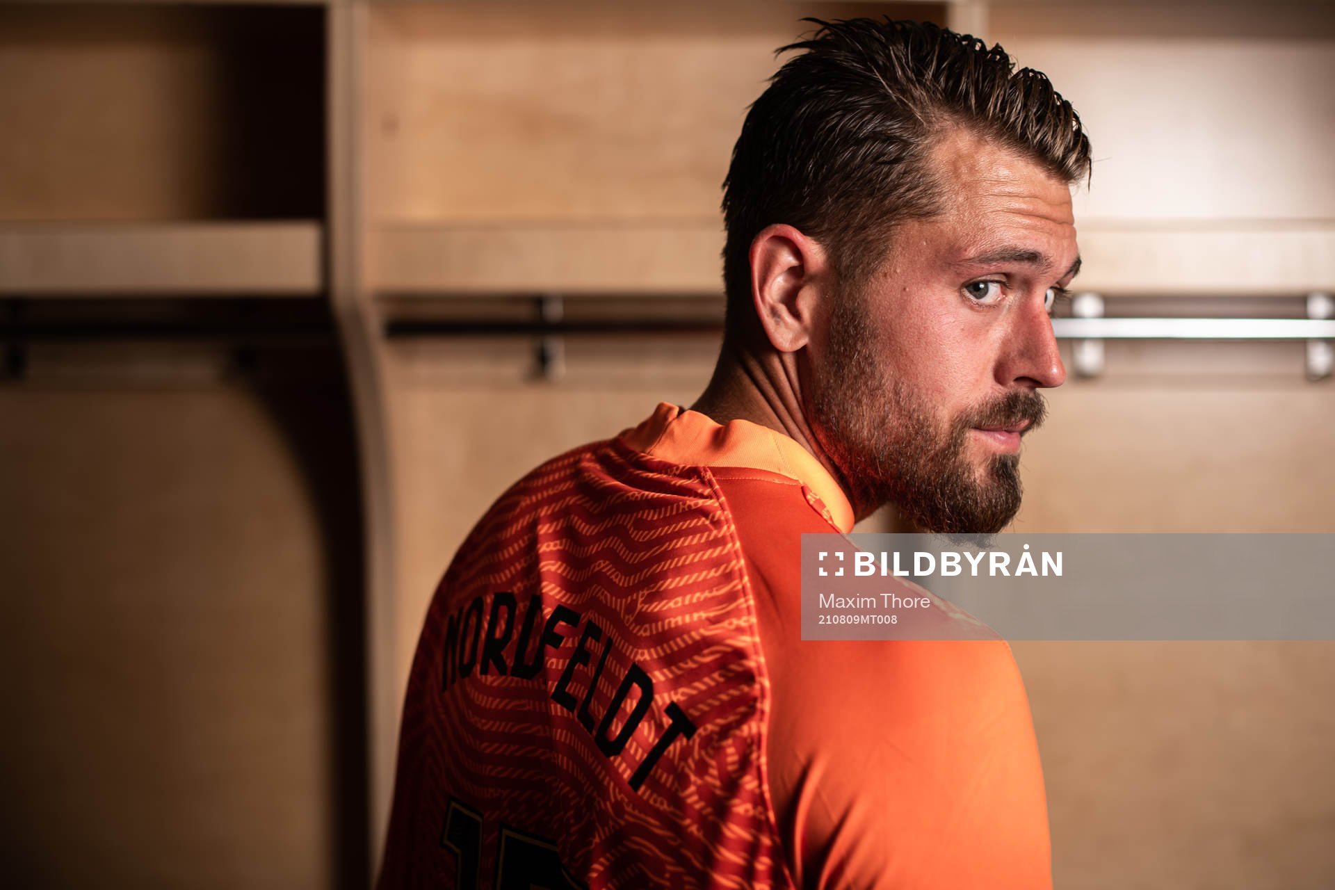 Kristoffer Nordfeldt poserar för ett porträtt efter att han har presenterats som AIK:s nyförvärv den 9 augusti 2021 i Stockholm. 