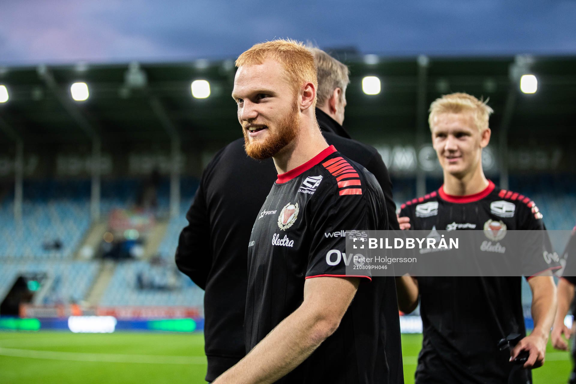 Kalmars Nils Fröling jublar efter fotbollsmatchen i Allsvenskan mellan IFK Norrköping och Kalmar den 9 augusti 2021 i Norrköping. 