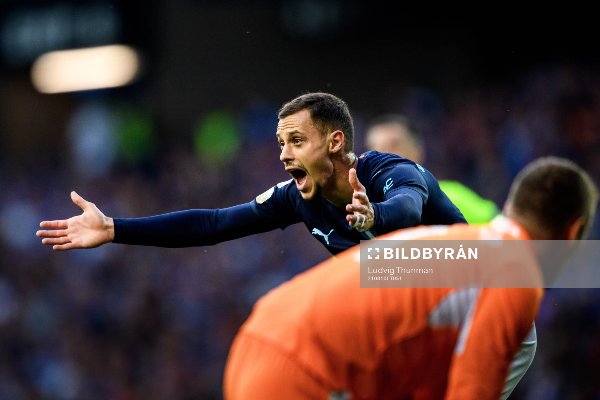 Veljko Birmancevic of Malmö FF reacts