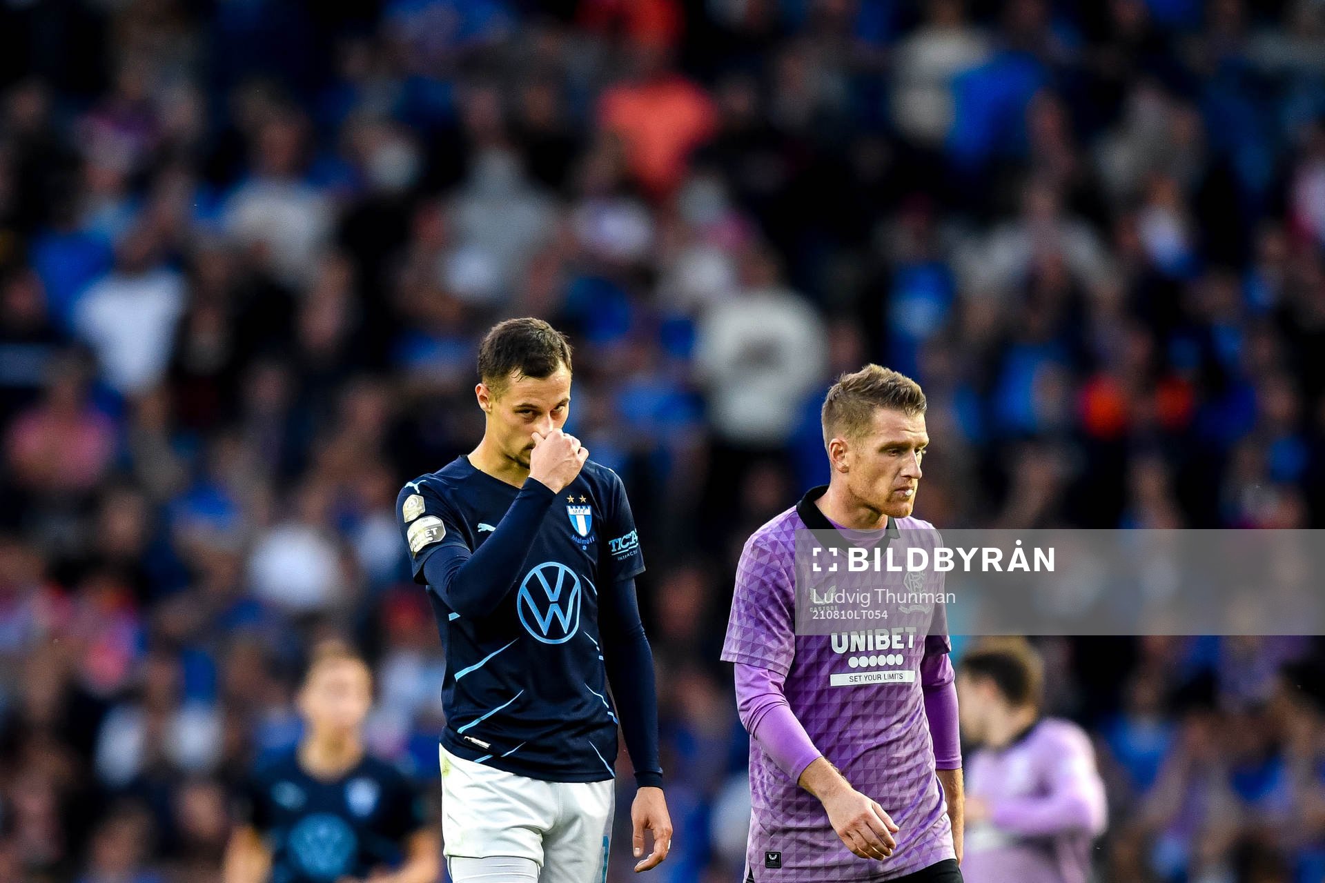 Veljko Birmancevic of Malmö FF looks dejected