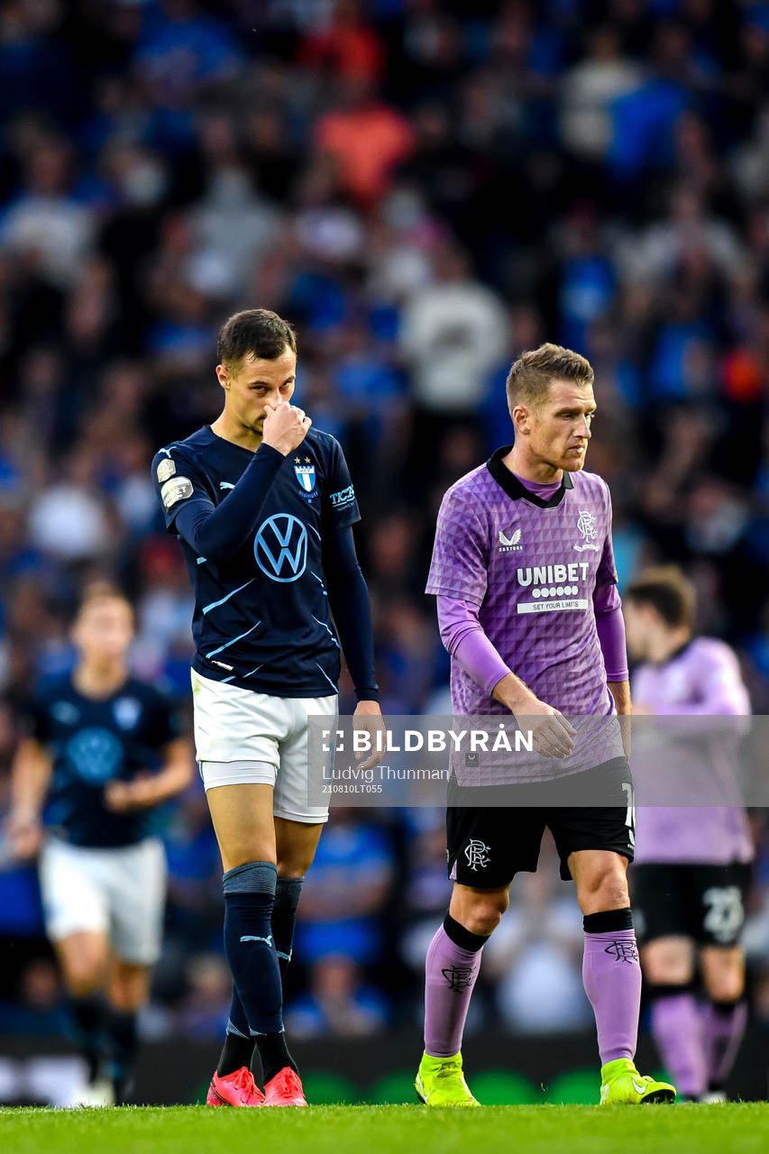 Veljko Birmancevic of Malmö FF looks dejected