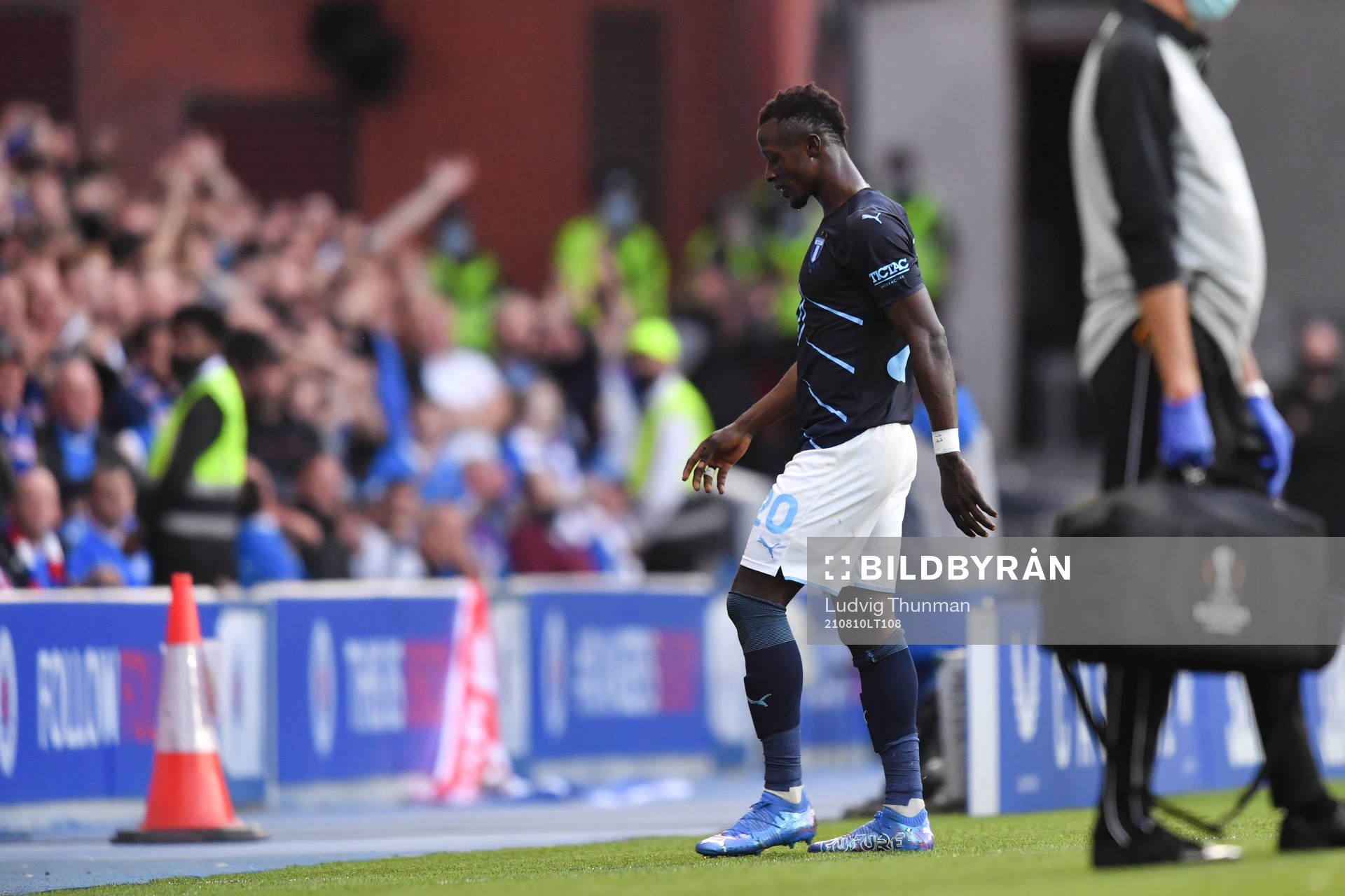 Bonke Innocent of Malmö FF looks dejected