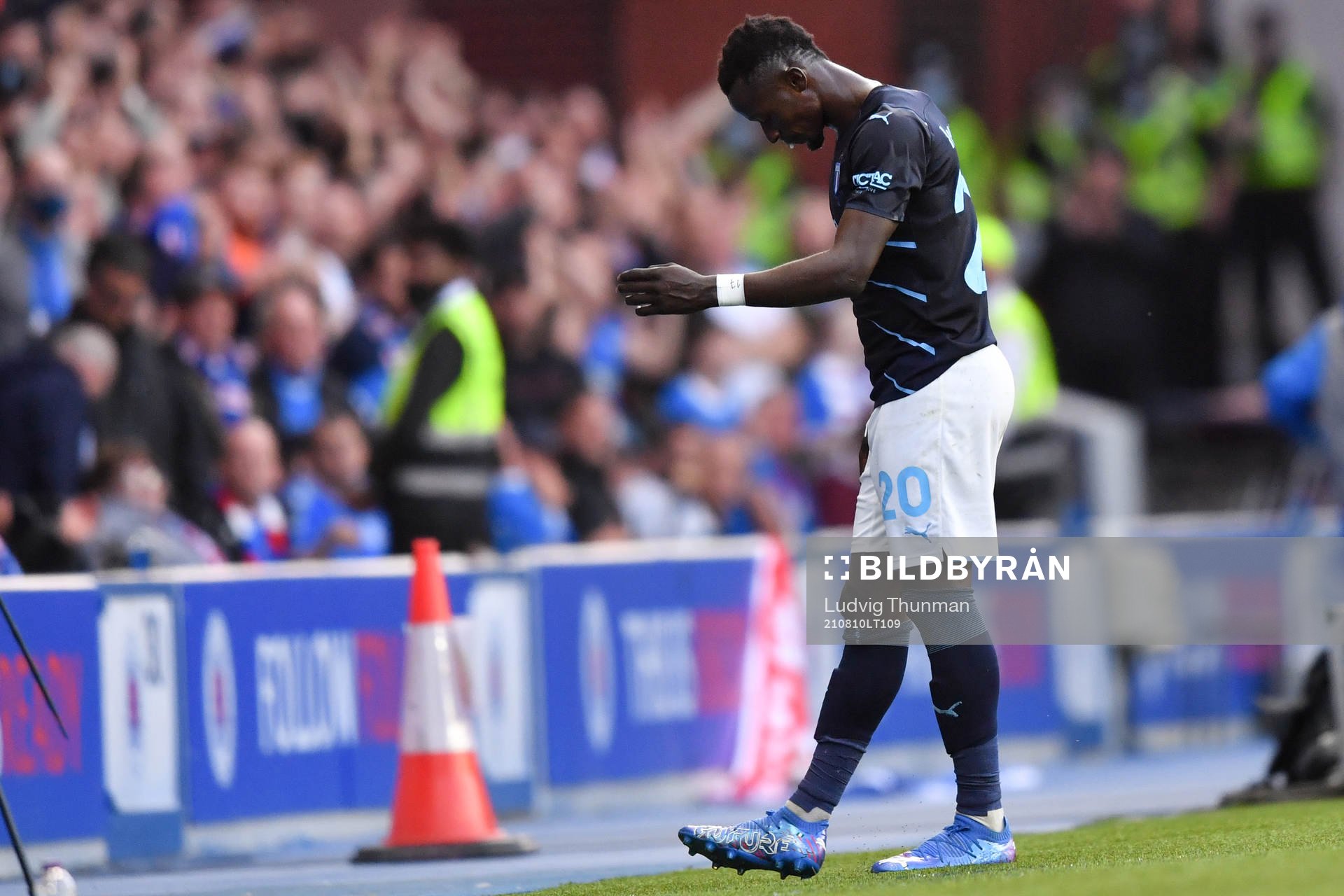 Bonke Innocent of Malmö FF looks dejected