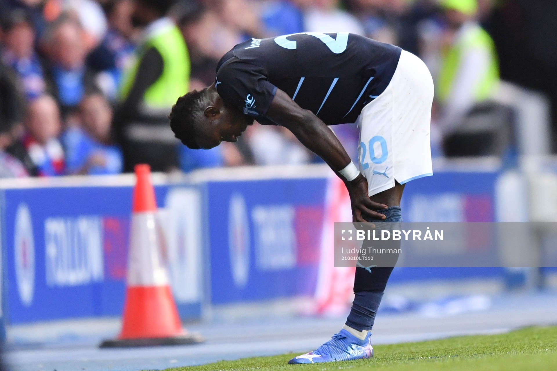 Bonke Innocent of Malmö FF looks dejected