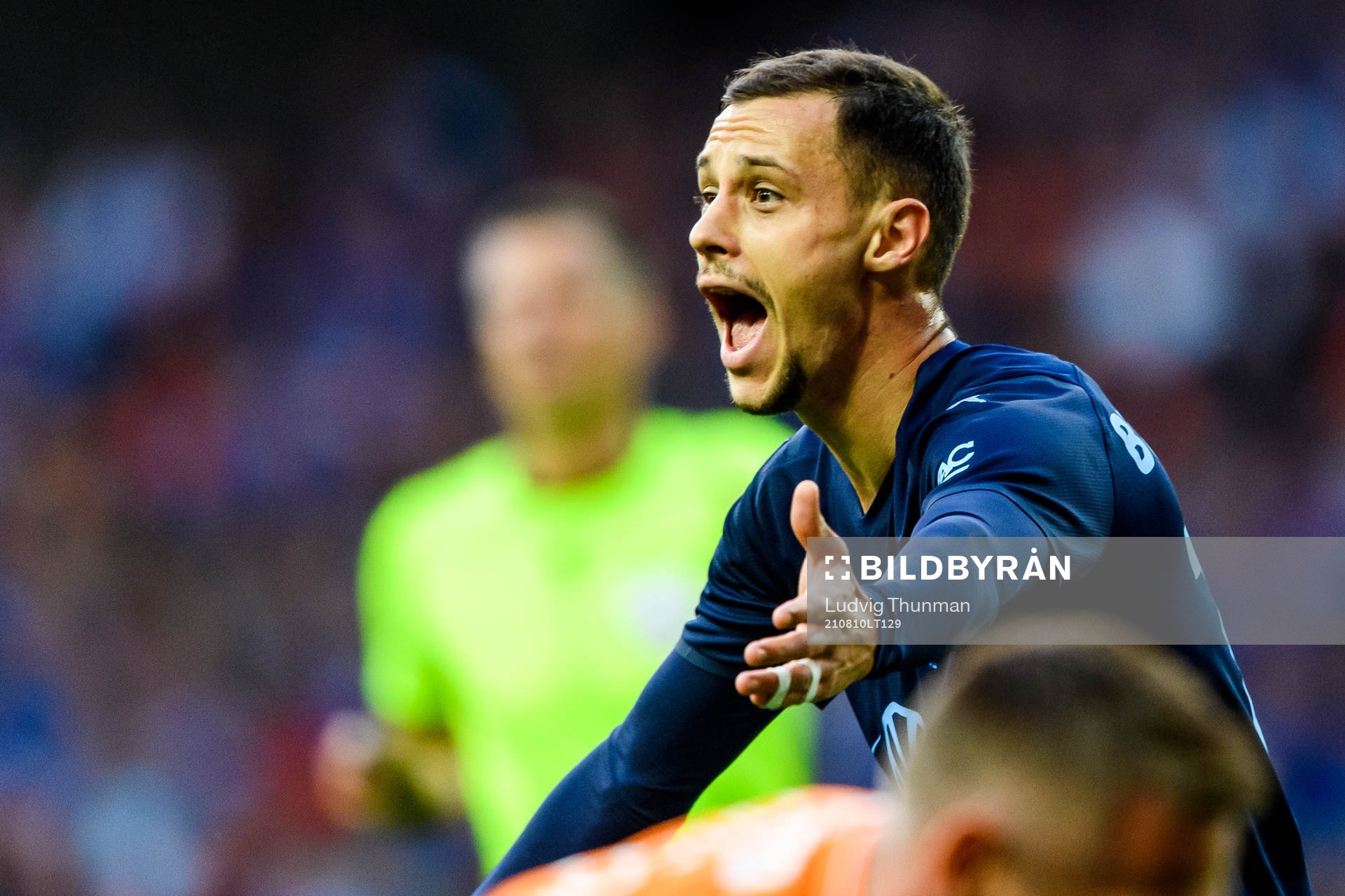 Veljko Birmancevic of Malmö FF reacts