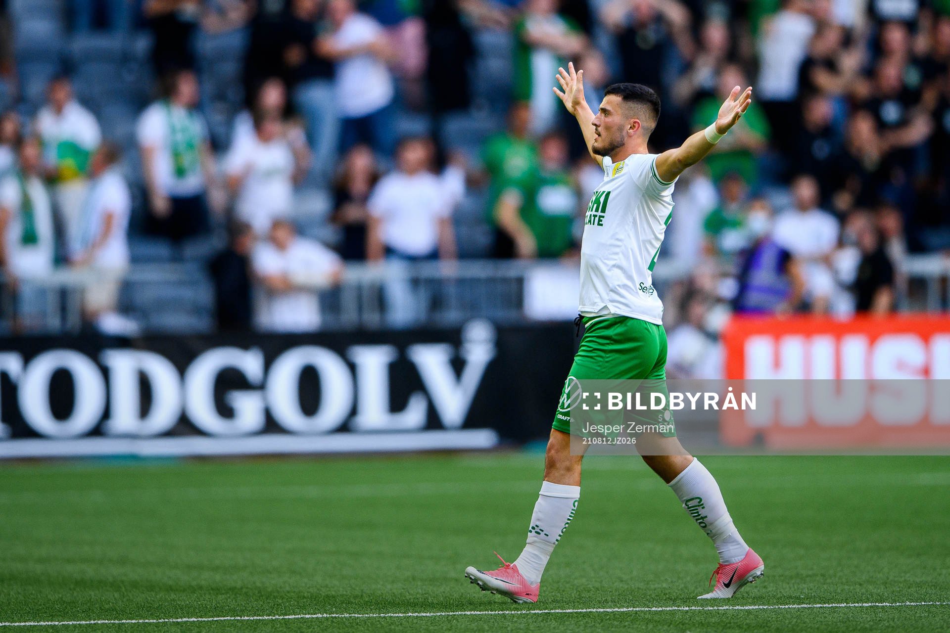 Astrit Selmani of Hammarby celebrates the 2-0 goal