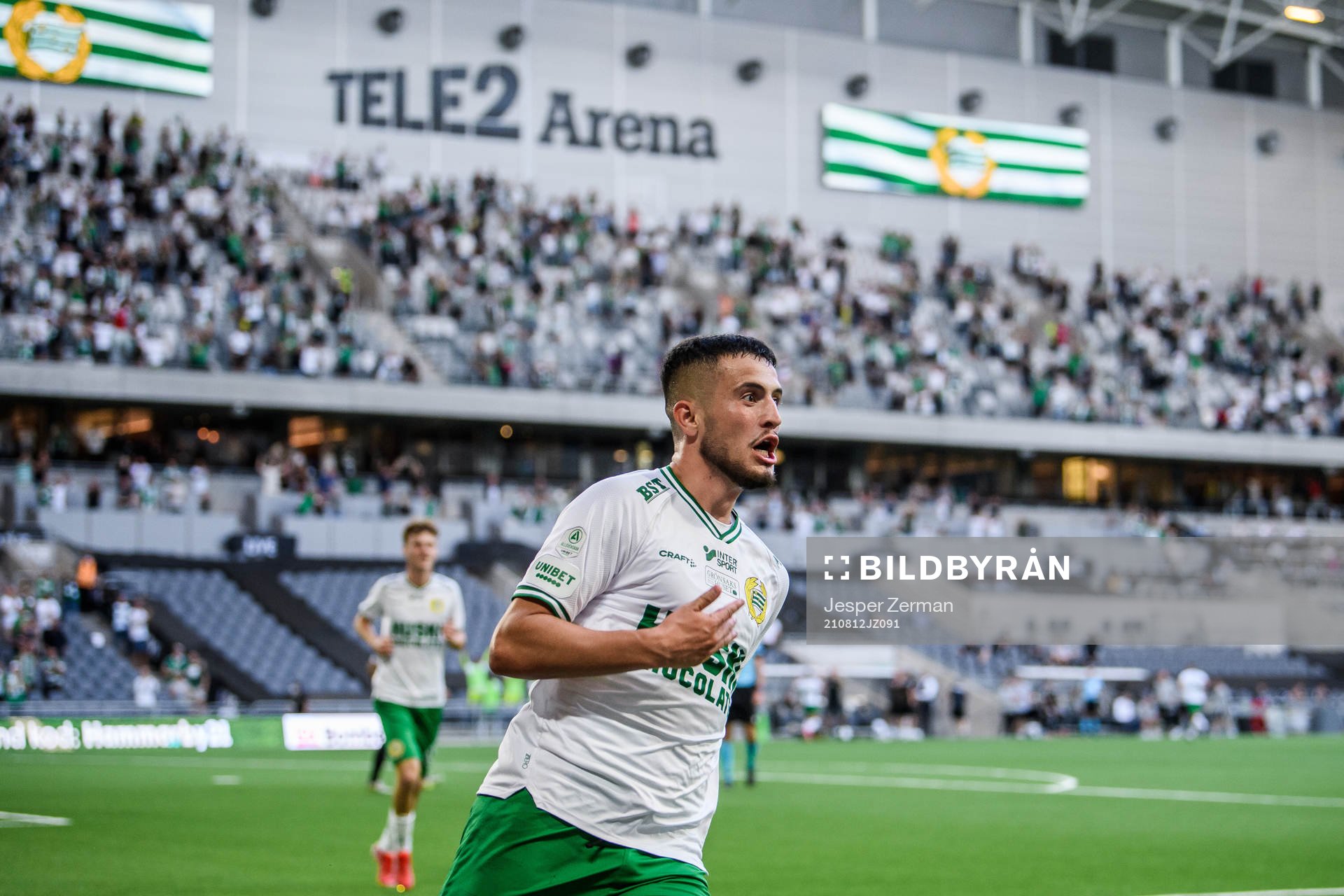 Astrit Selmani of Hammarby celebrates