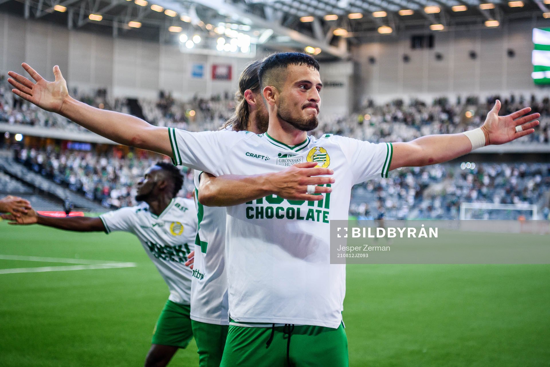 Astrit Selmani of Hammarby celebrates