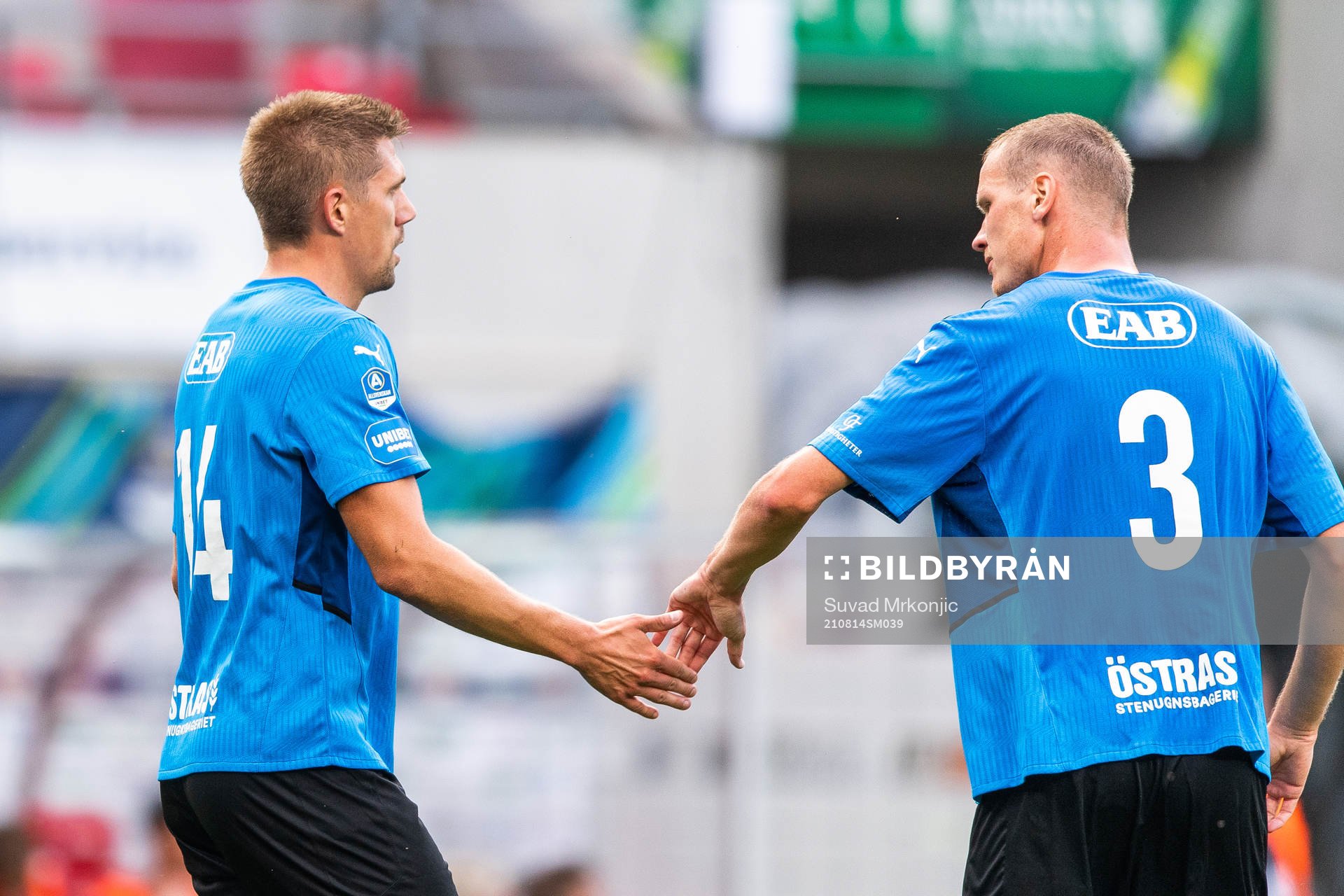 Halmstads Mikael Boman jublar med Alexander Berntsson