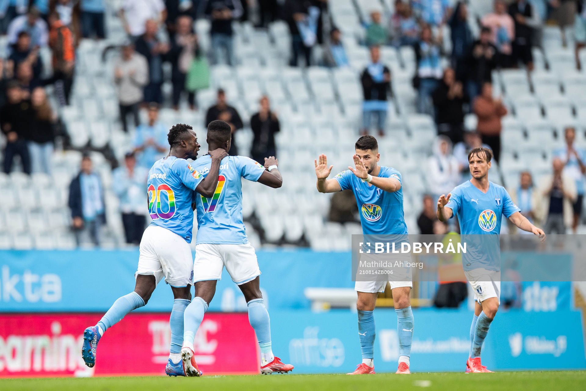 Malmö FFs Bonke Innocent, Malik Abubakari, Antonio Colak