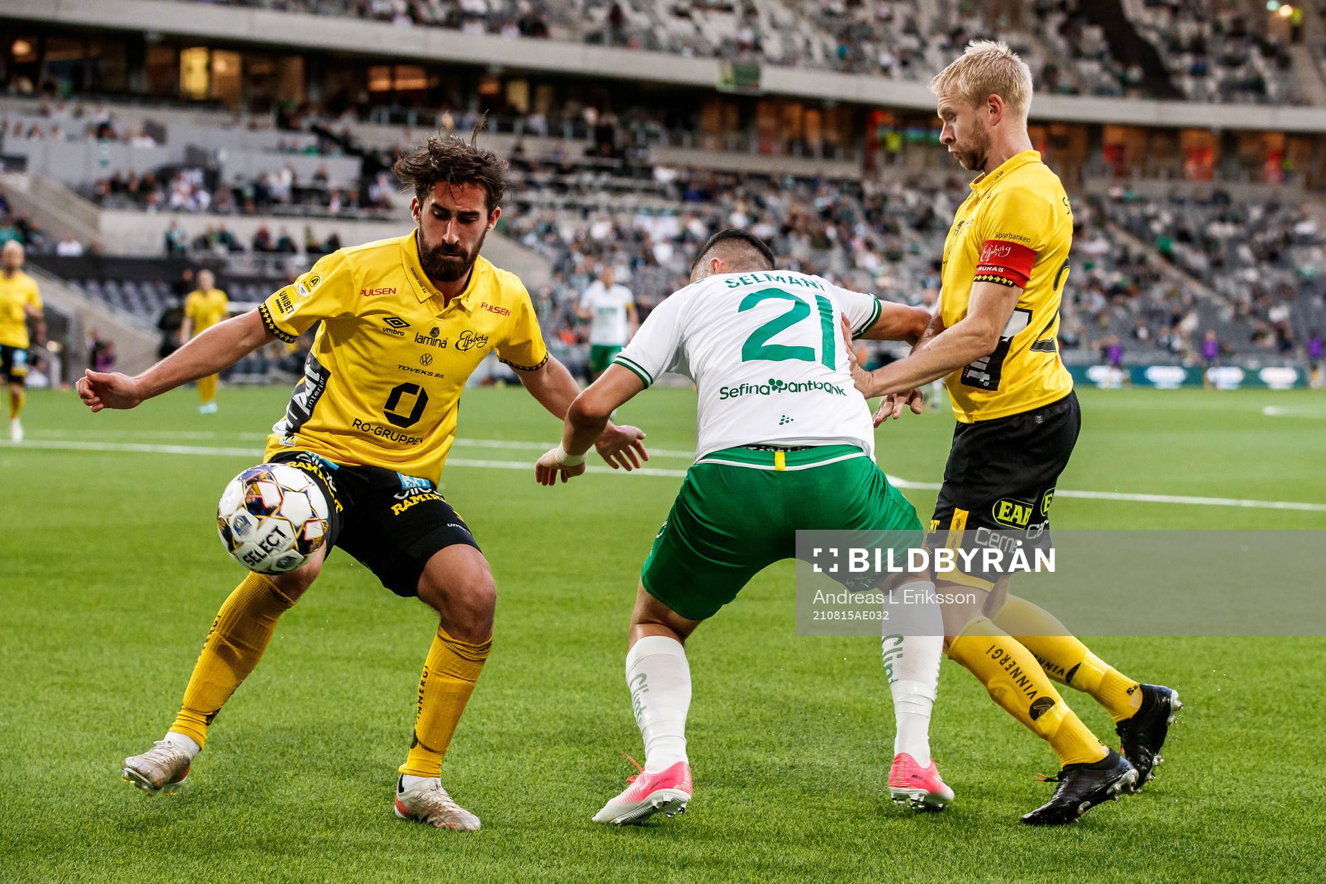 Elfsborgs Frederik Holst och Johan Larsson mot Hammarbys