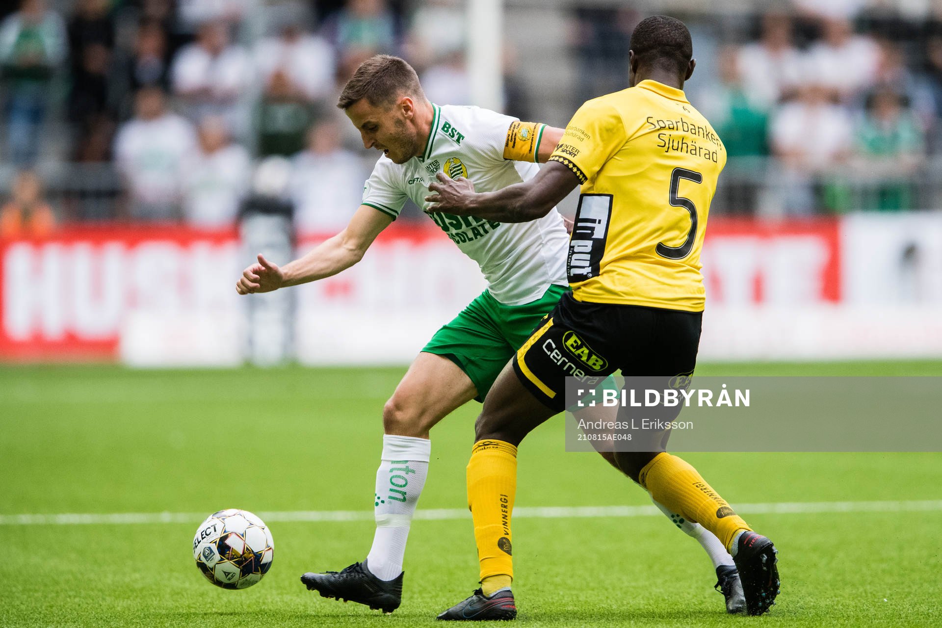 Hammarbys Jeppe Andersen och Elfsborgs Maudo Lamine Jarjué