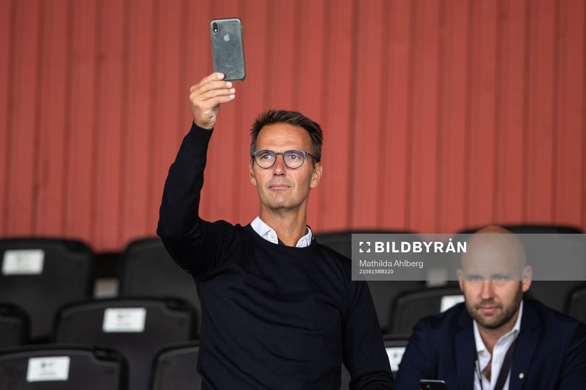 Landskronas ordförande Anders Ekblad under fotbollsmatchen i Superettan mellan Landskrona och Västerås SK den 15 augusti 2021 i Landskrona.