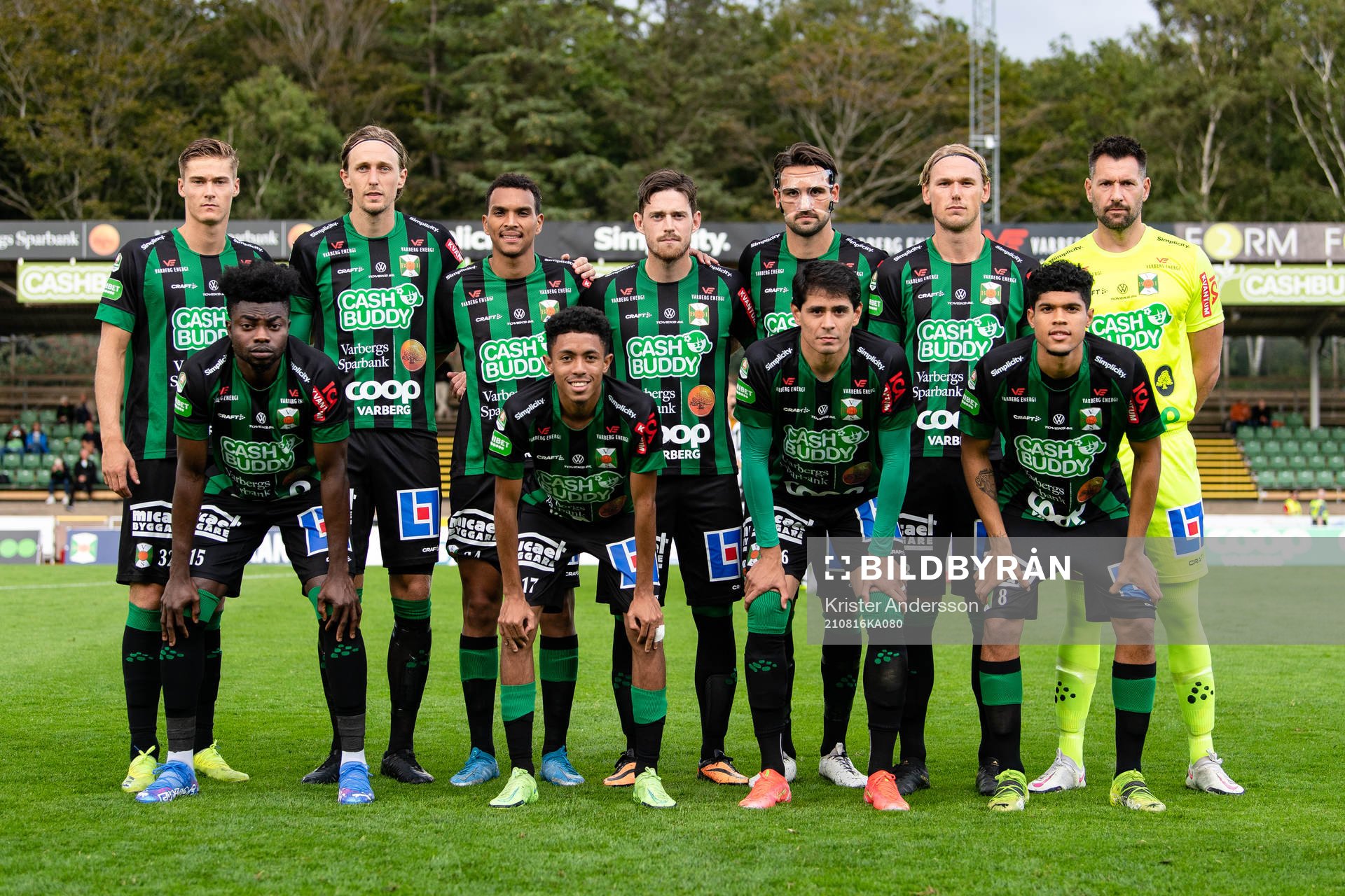 Varbergs lag före fotbollsmatchen i Allsvenskan mellan