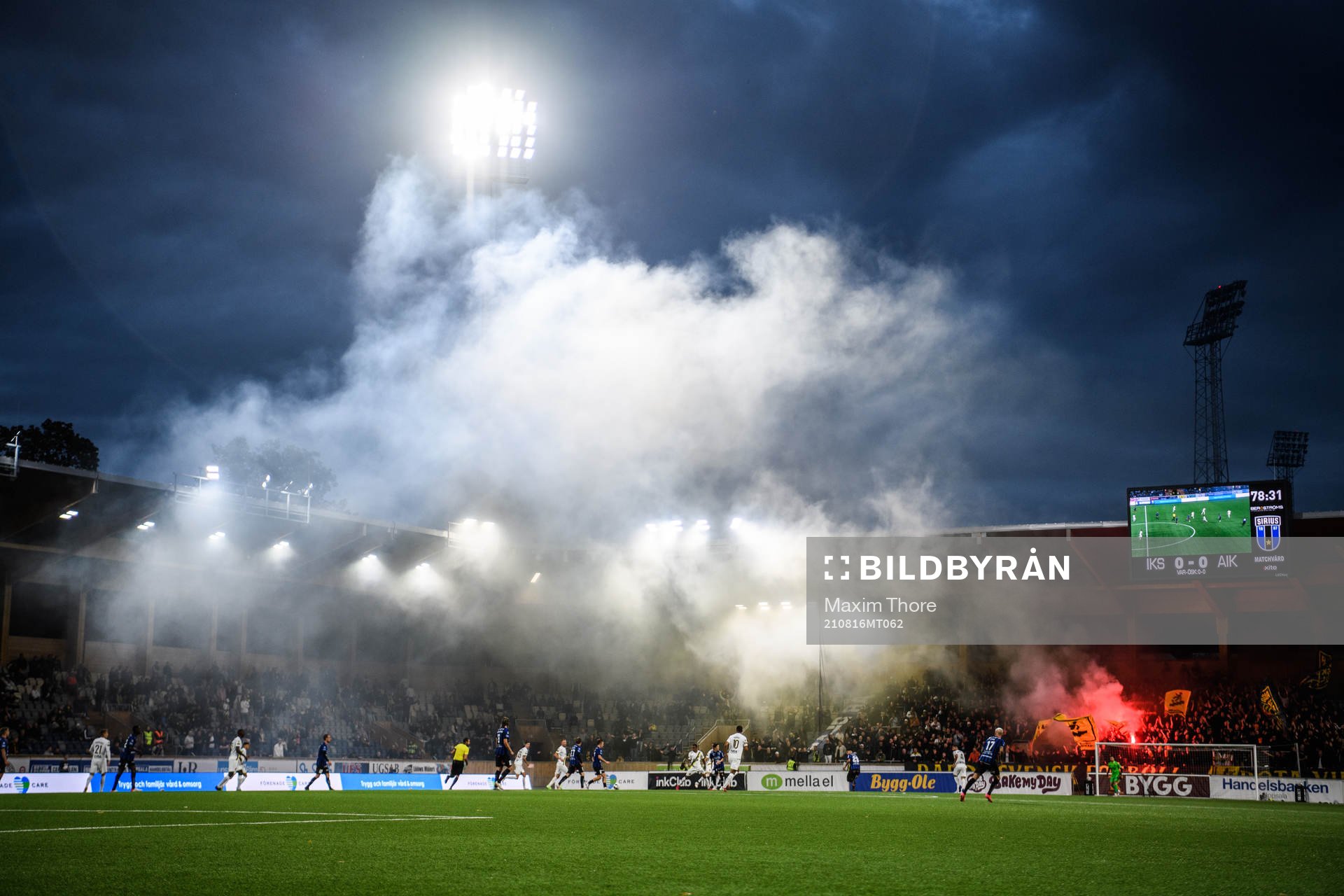Vy under fotbollsmatchen i Allsvenskan mellan Sirius och AIK