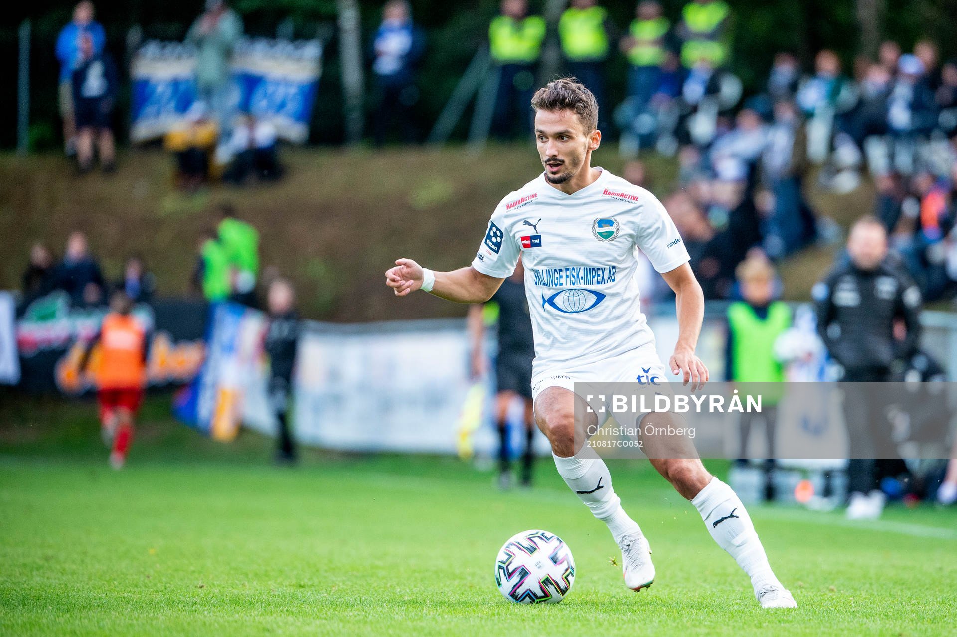 Österlens Furkan Motori under fotbollsmatchen i Svenska Cupen mellan Österlen och IFK Göteborg den 17 augusti 2021 i Skillinge.