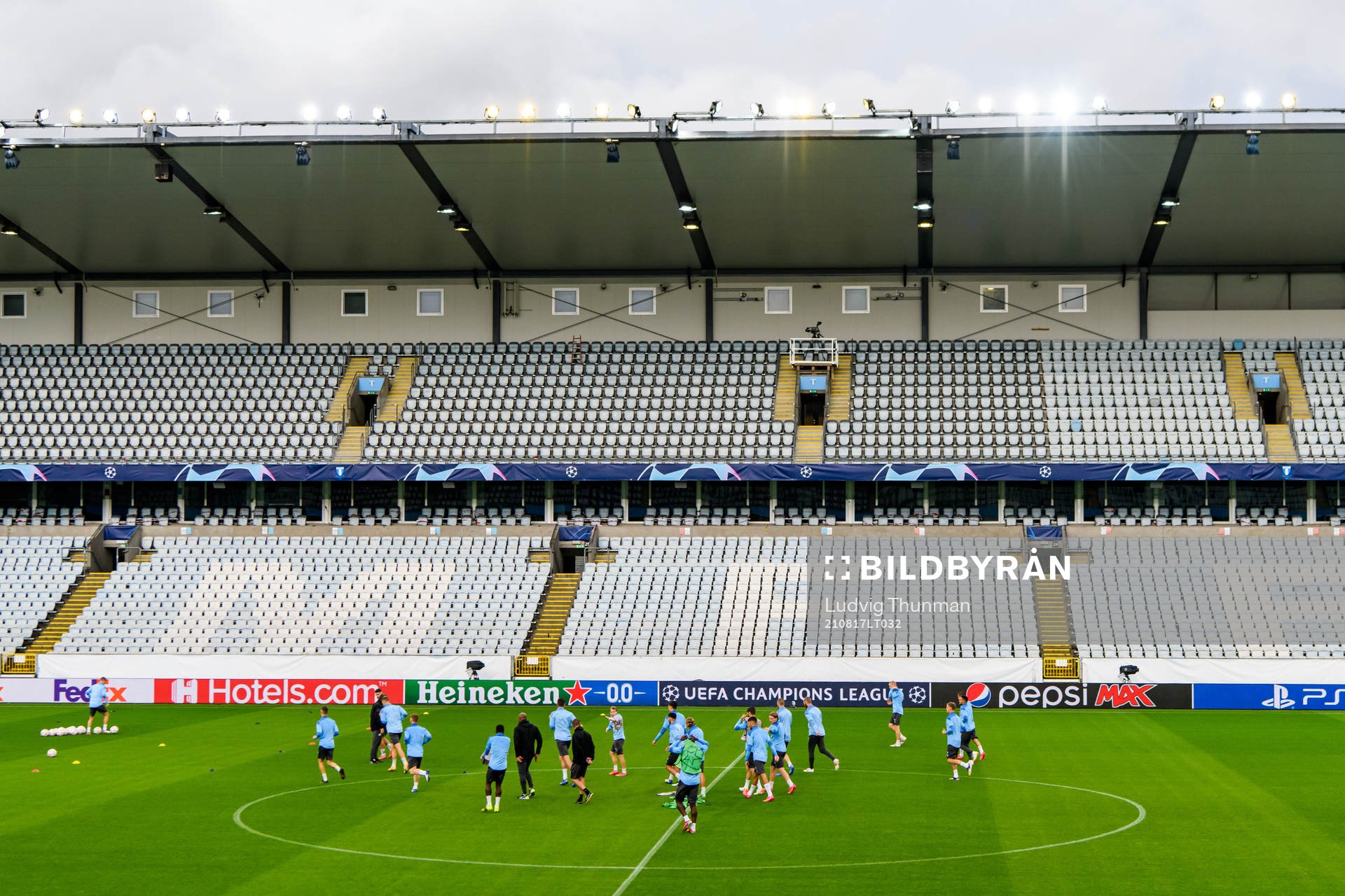 General view of a training session with Malmö FF